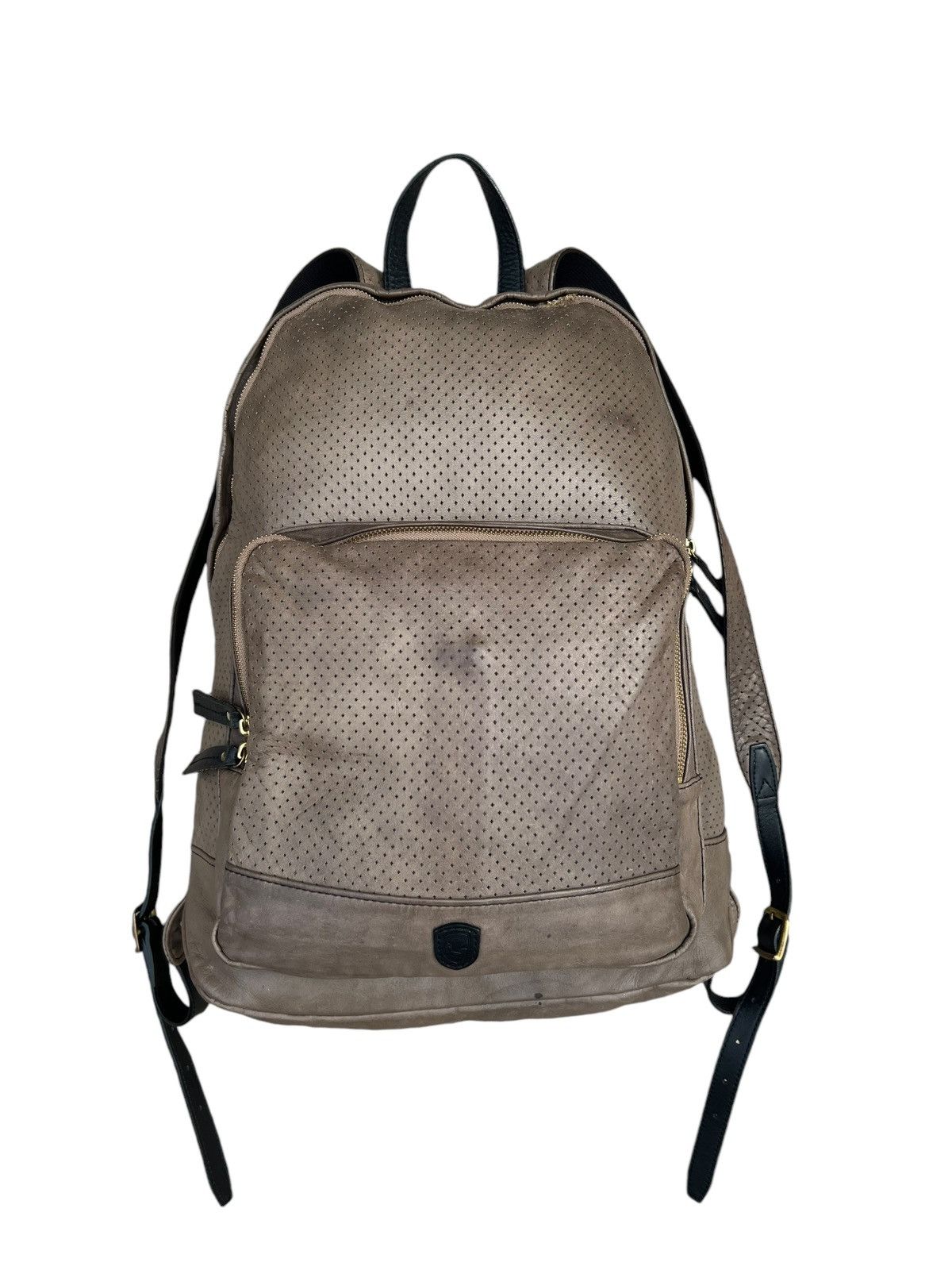 Leather Sot Japan Muddy Dirty Patina Napa Leather Backpack Bag Size ONE SIZE - 6 Thumbnail