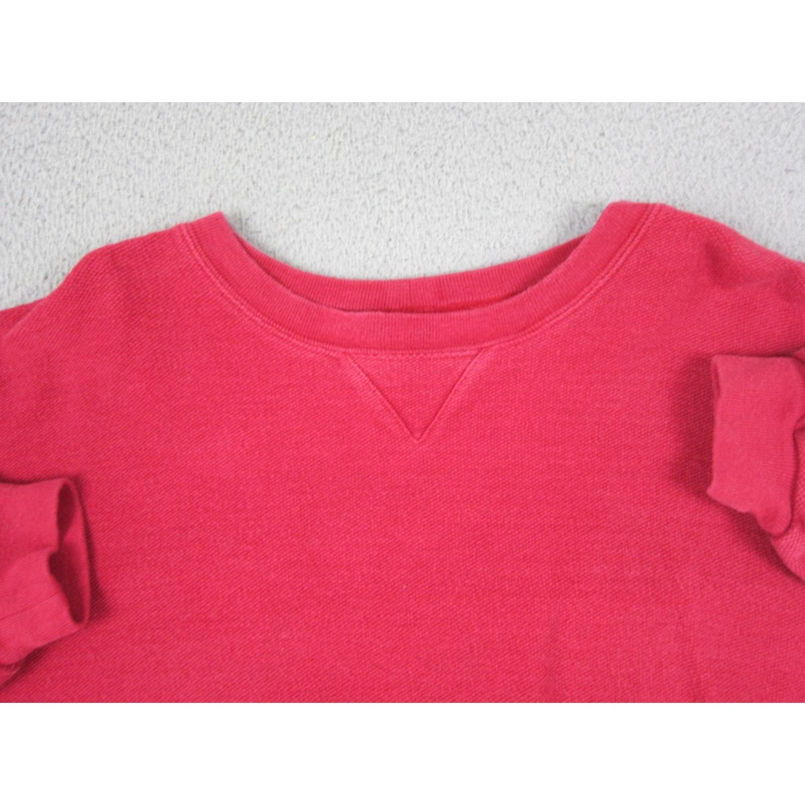 Lands' End Lands' End Sweatshirt XL Red Pullover Mens Crew Neck Cotton Fleece Vintage USA Pattern Solid Made in USA Size US XL / EU 56 / 4 - 2 Thumbnail