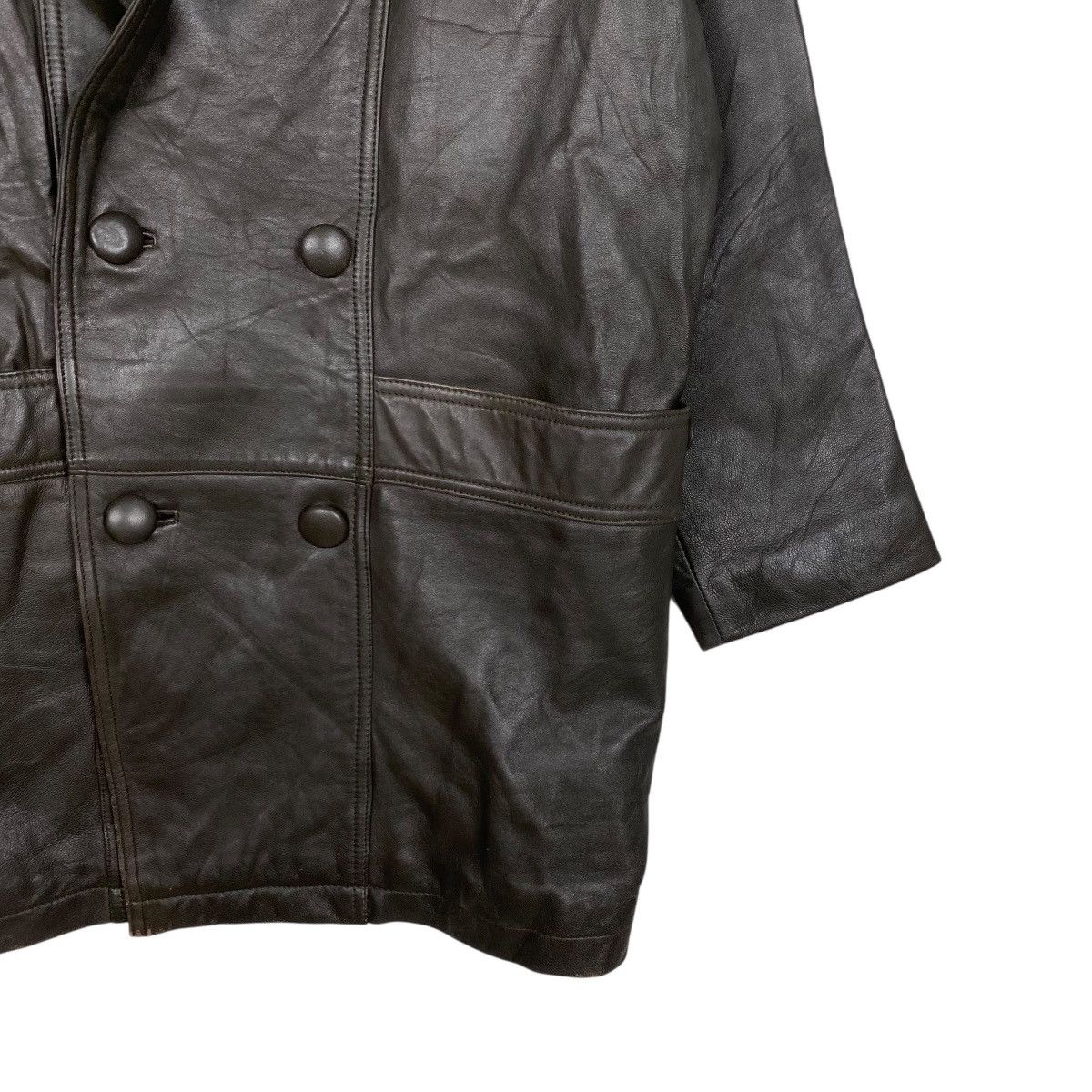 Leather Vintage leather overcoat double breasted Size US M / EU 48-50 / 2 - 4 Thumbnail