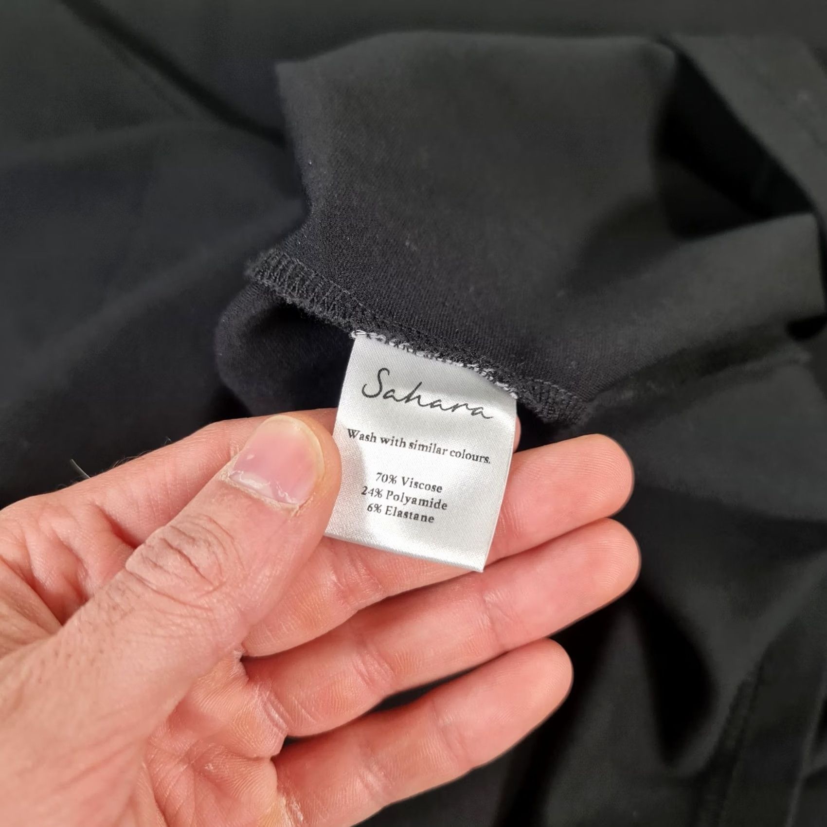 Vintage VINTAGE Sahara Dress Black Midi Long Sleeve Pockets 12 UK Women JS Size XL / US 12-14 / IT 48-50 - 7 Thumbnail