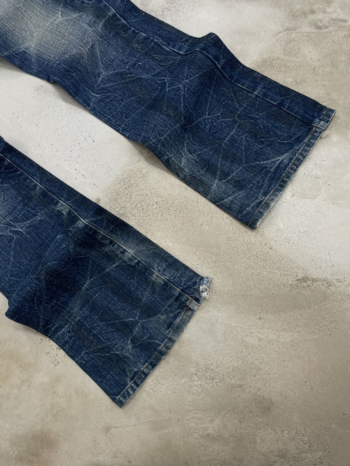 Tornado Mart Vintage Japan Designer 90’s NylausBs Distressed Flared Denim Size US 32 / EU 48 - 3 Thumbnail