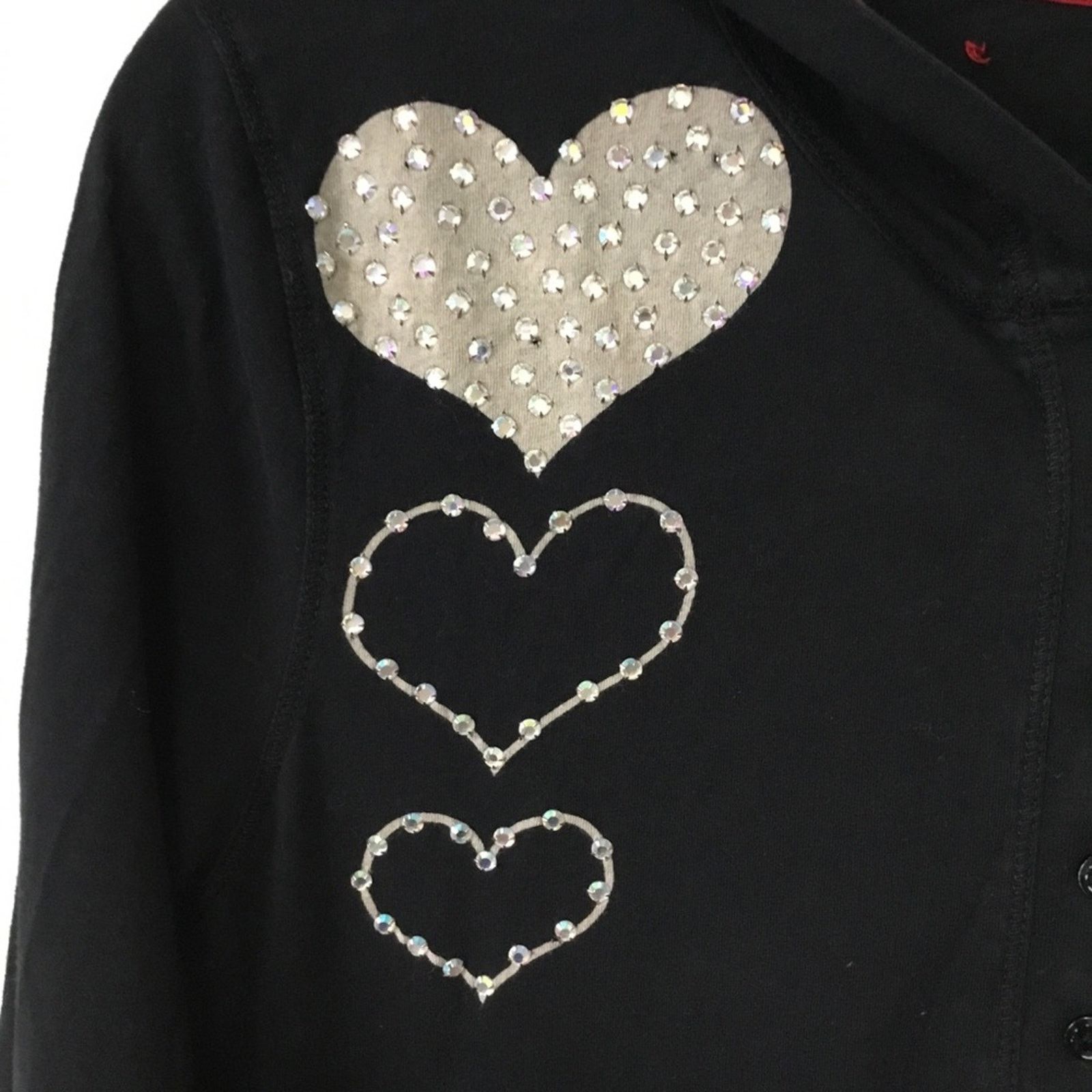 Other Black with Multi-Heart Hoodie Top Size S / US 4 / IT 40 - 4 Thumbnail