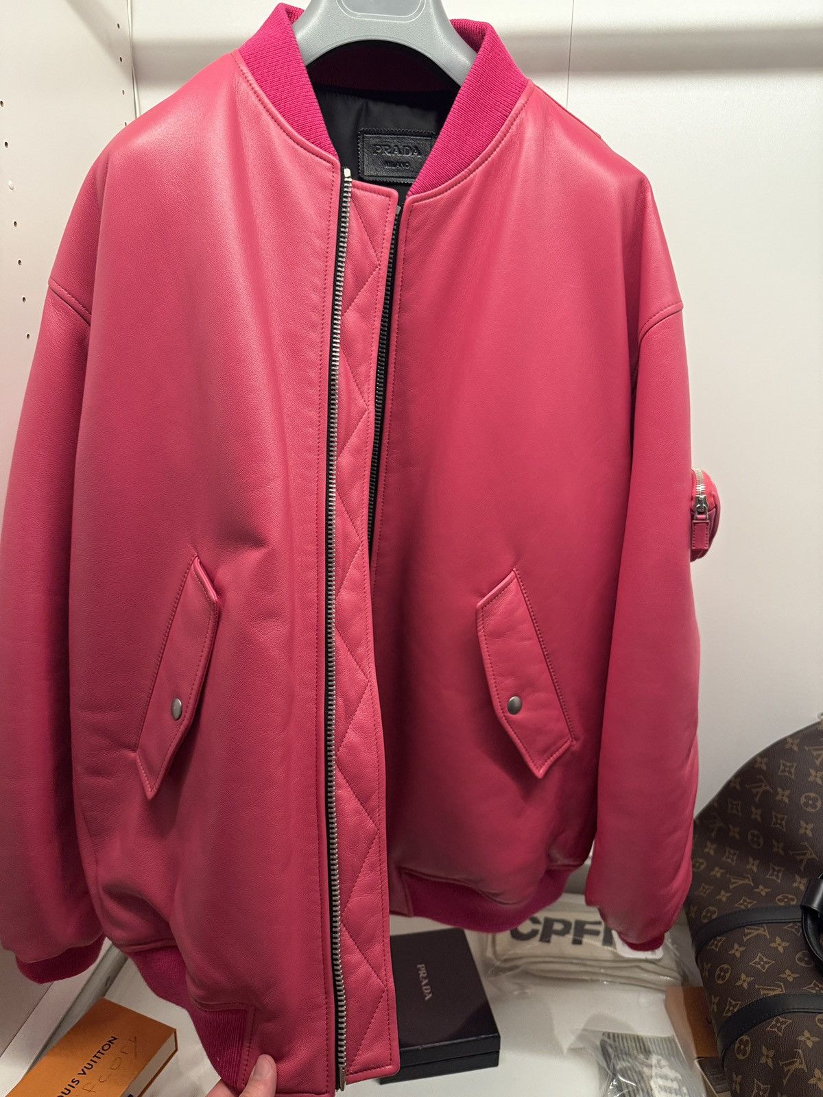 Prada Prada Nappa leather runway bomber Pink Size US M / EU 48-50 / 2 - 5 Thumbnail