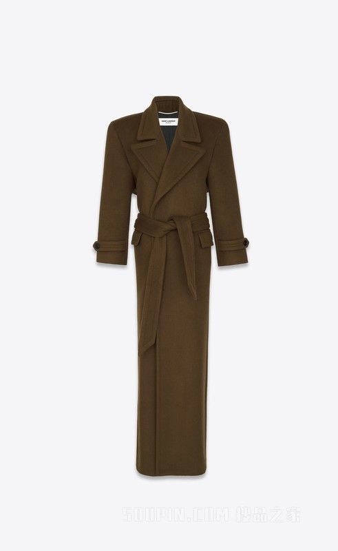 Saint Laurent Paris o1bcso1str1124 Coat in Coffee Size S / US 4 / IT 40 - 1 Thumbnail