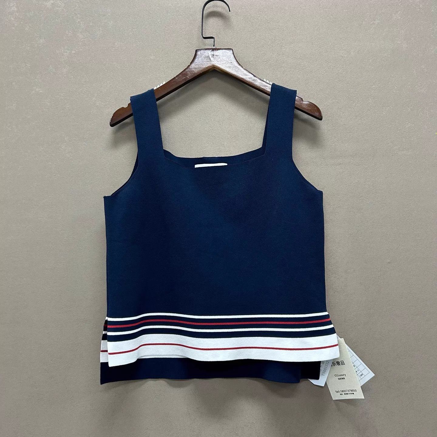 Thom Browne TB Navy Red/White Stripe Square Neck Knit Tank Top 40 Size S / US 4 / IT 40 - 1 Thumbnail