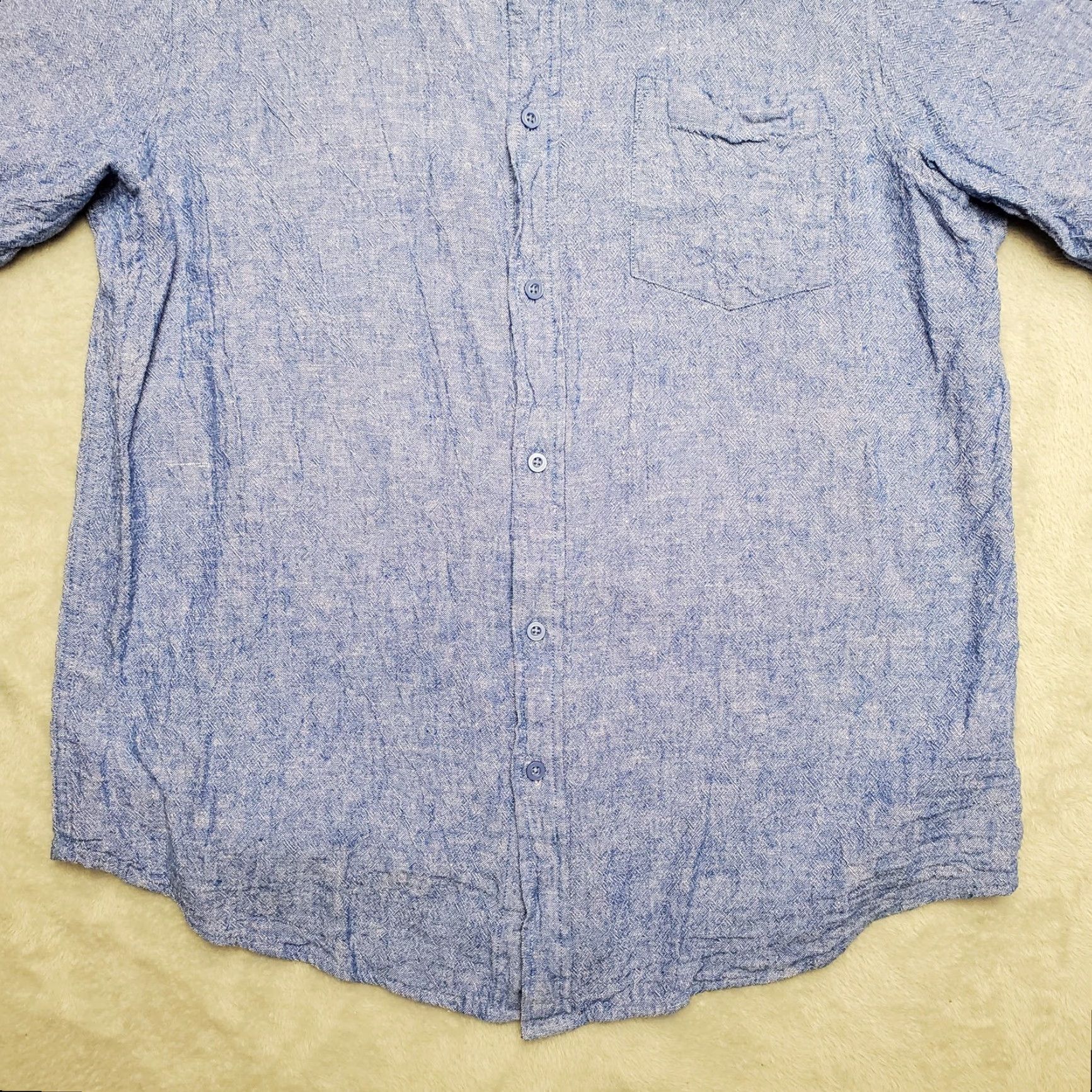 Vintage VINTAGE David Taylor Shirt Men XL Blue Linen Rayon Blend Short Sleeve Button Up Size US XL / EU 56 / 4 - 3 Thumbnail