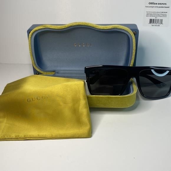 Gucci 💯 - Authentic- New-GUCCI Grey /Black Browline Men's Sunglas Size ONE SIZE - 6 Thumbnail