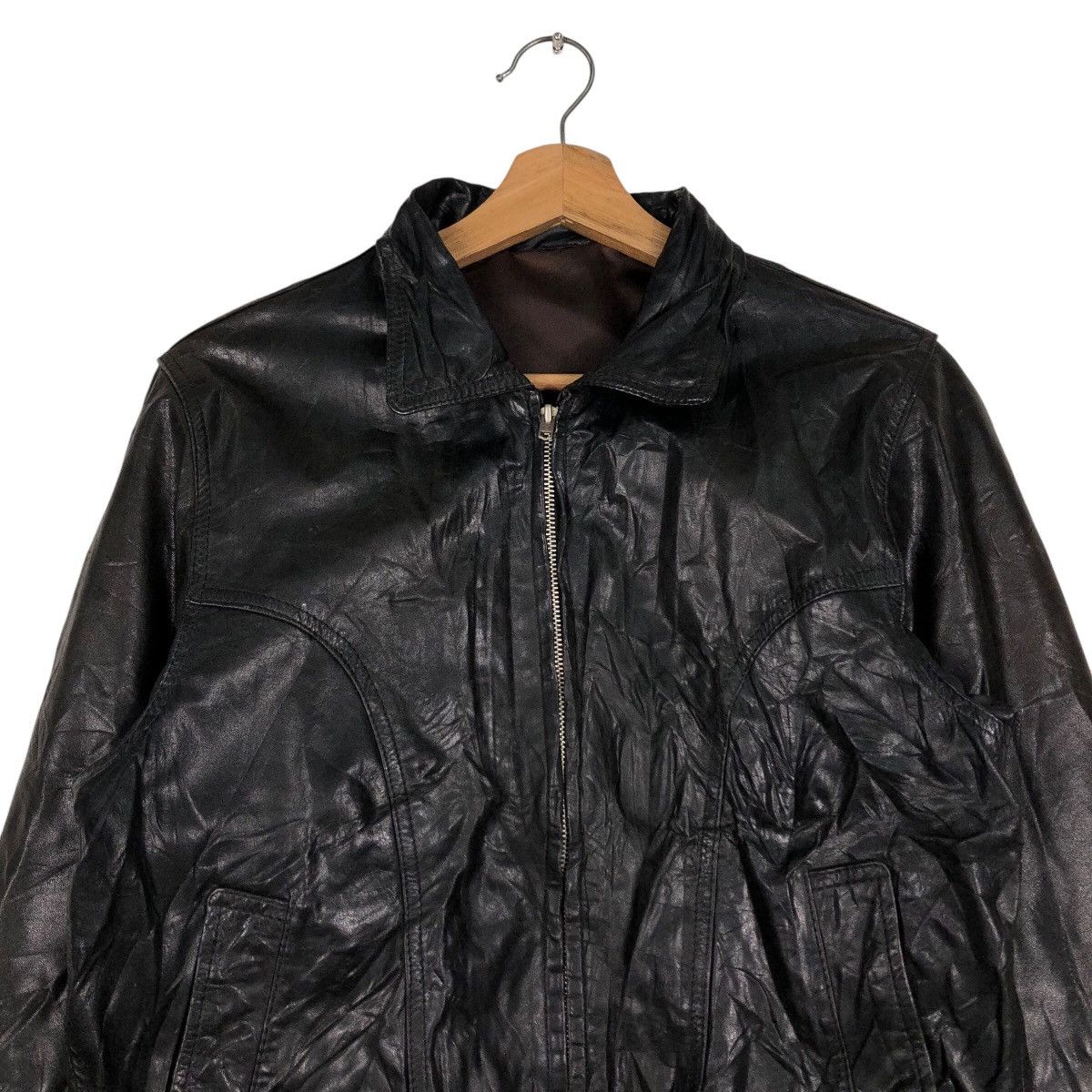 Japanese Brand 📌Vintage Biker Genuine Leather Jacket Skendel Issey Miyake Size US M / EU 48-50 / 2 - 4 Thumbnail
