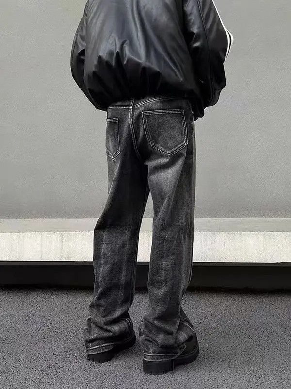 VIBE Washed Black Straight Leg Micro Flare Jeans Size US 34 / EU 50 - 8 Thumbnail