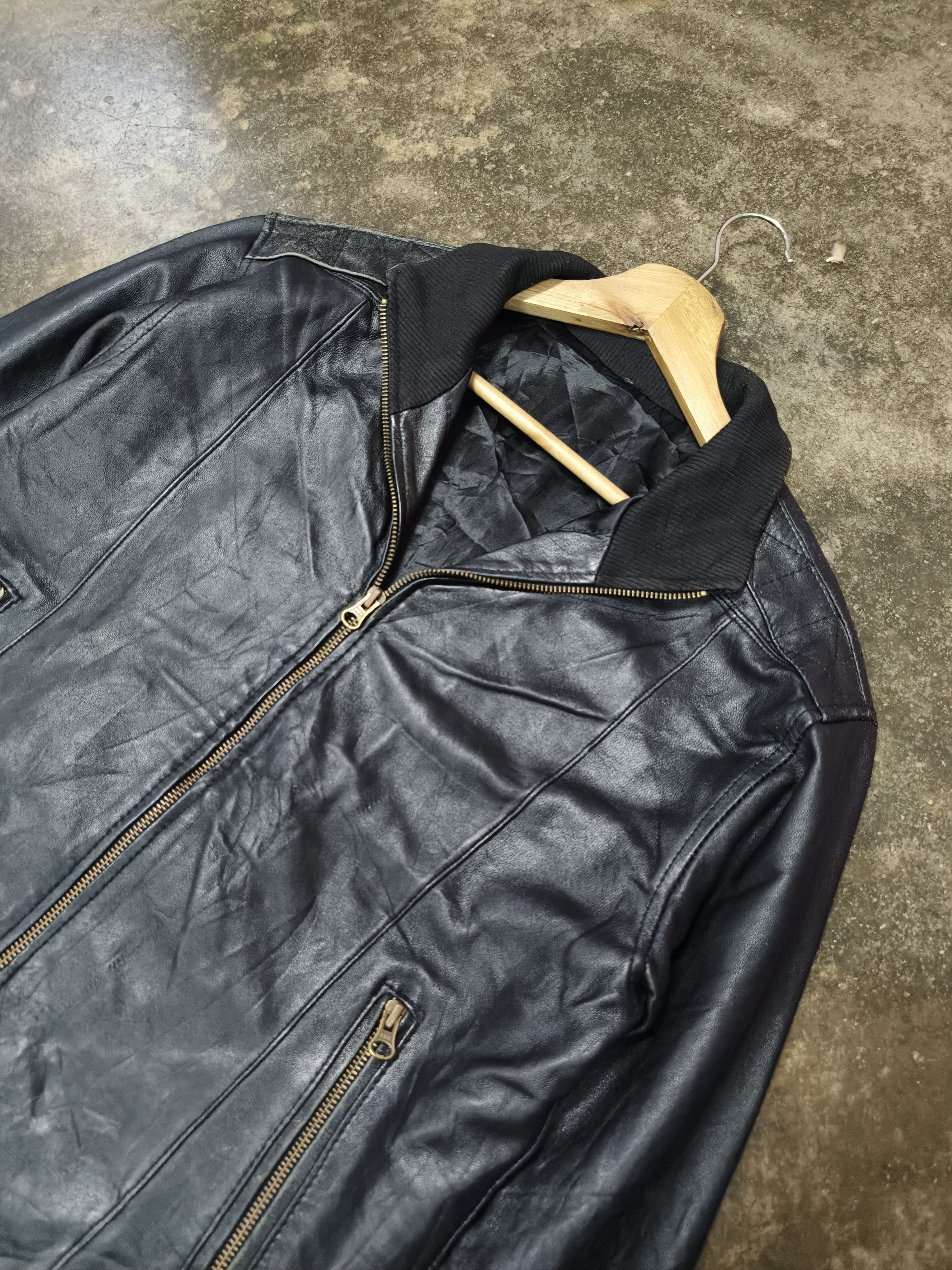 Japanese Brand MONO MART BLACK BIKER RIDING JACKET LEATHER Size US S / EU 44-46 / 1 - 2 Thumbnail