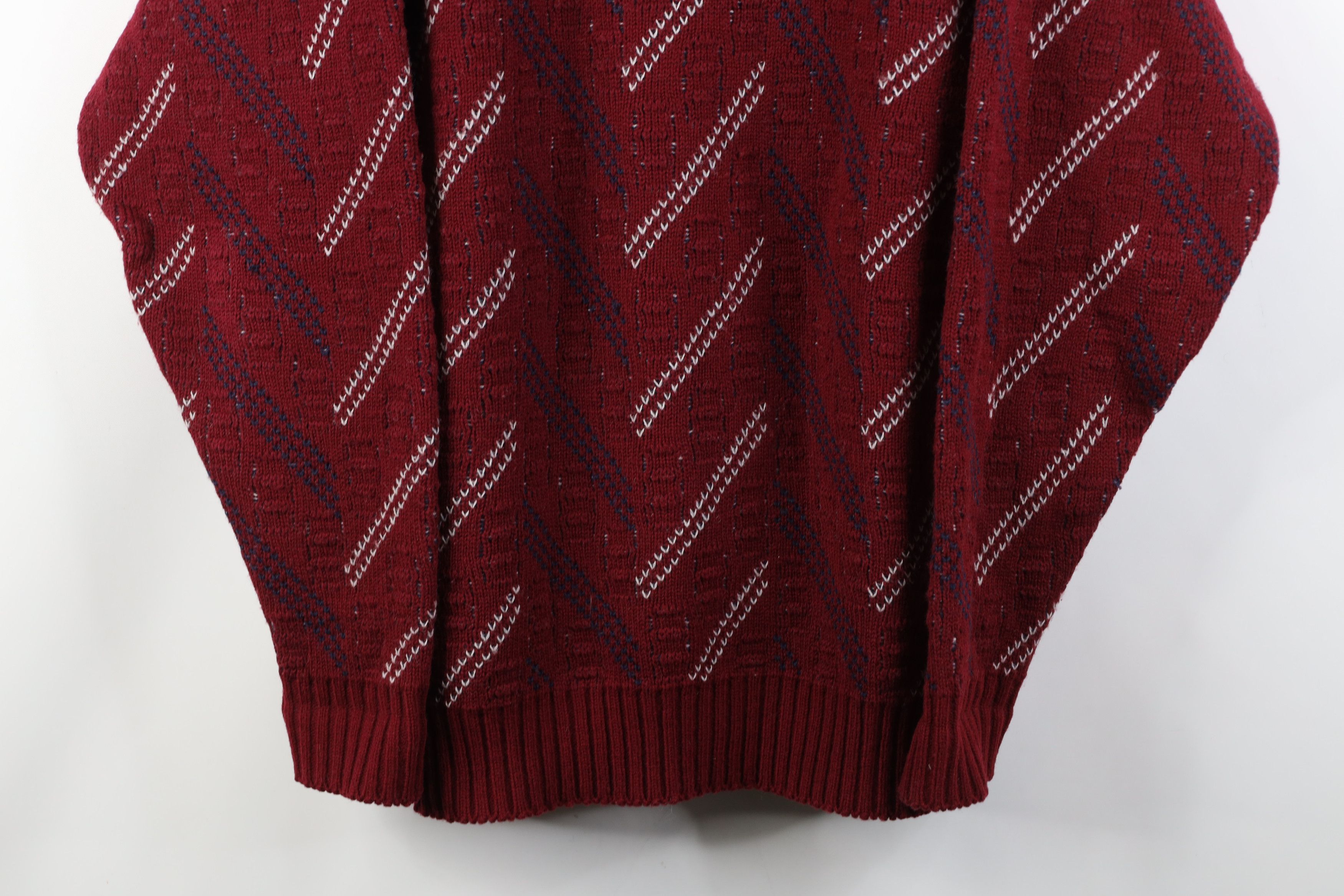 Vintage Vintage 90s Streetwear Herringbone Knit Crewneck Sweater USA Size US L / EU 52-54 / 3 - 3 Thumbnail