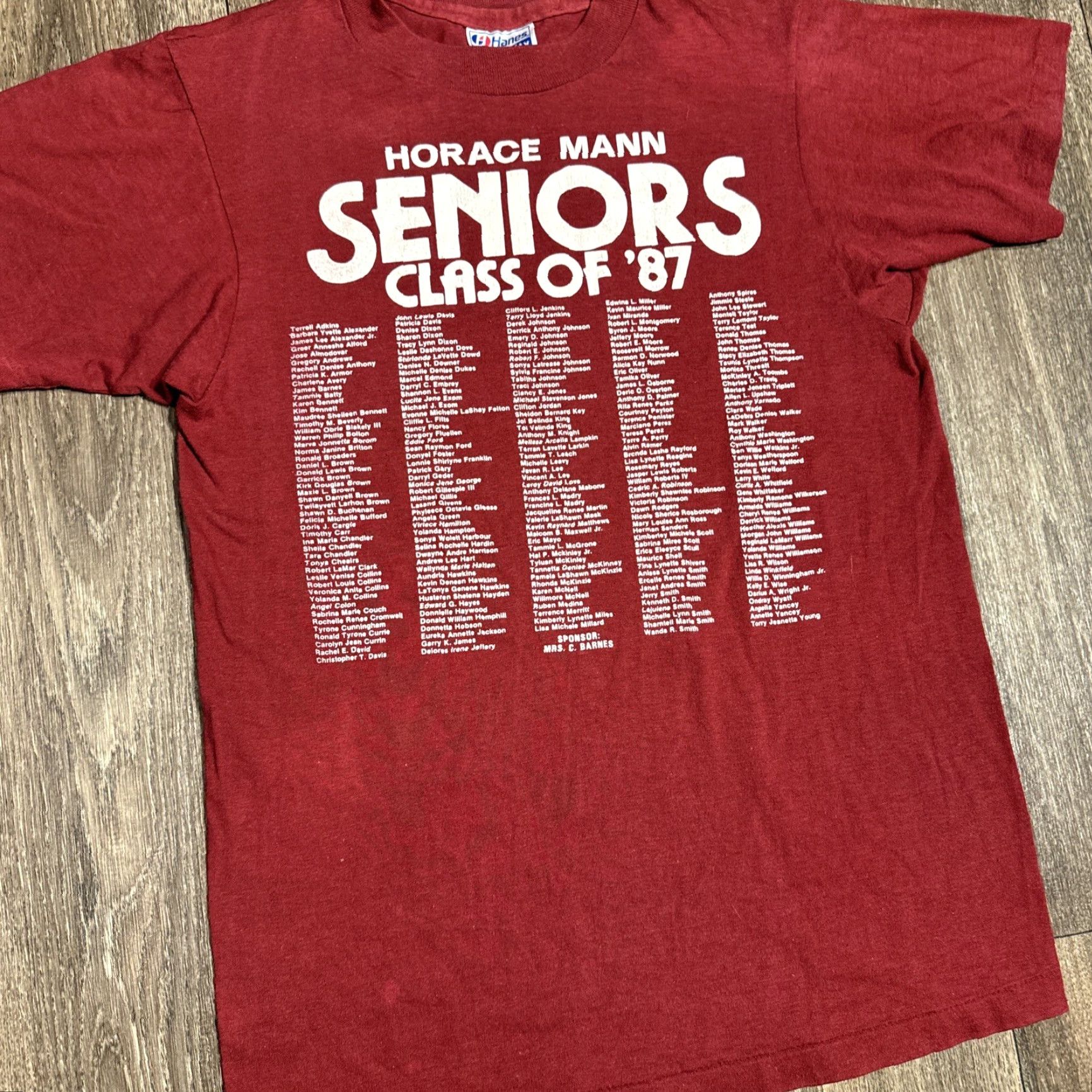 Hanes VINTAGE Horace Mann High School Bronx New York City Red Hanes T-Shirt Small S Unisex Adults Shirt 1987 City Mens Womens Size US S / EU 44-46 / 1 - 5 Thumbnail