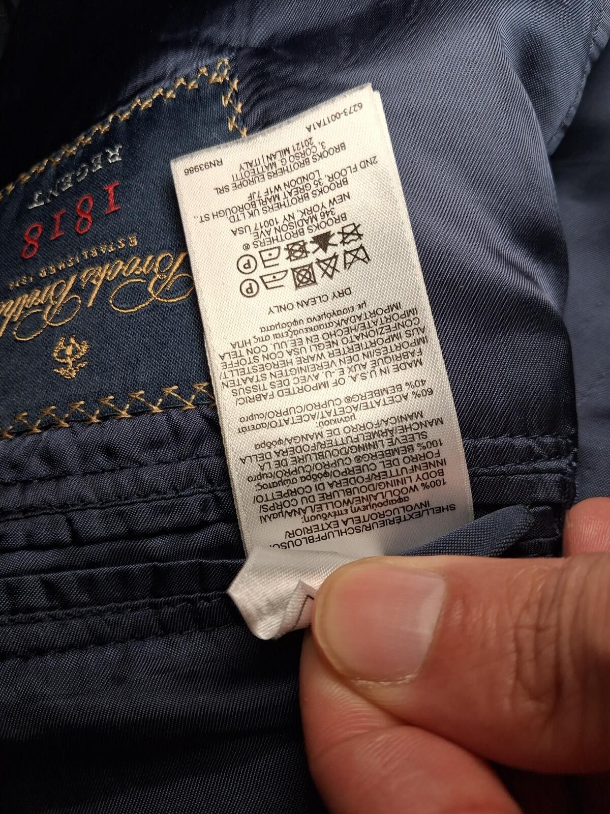 Brooks Brothers Brooks Brothers Vitale Sport Coat Mens 46L Navy Glen Plaid Size 46L - 6 Thumbnail