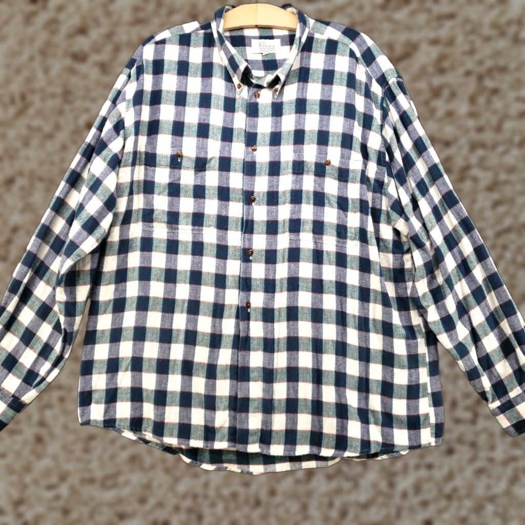 Vintage VINTAGE Kenny Rogers SHIRT Mens XL Flannel Buffalo Check Button-Up Blue White 80s 90s Music Casual Mens Size US XL / EU 56 / 4 - 1 Thumbnail