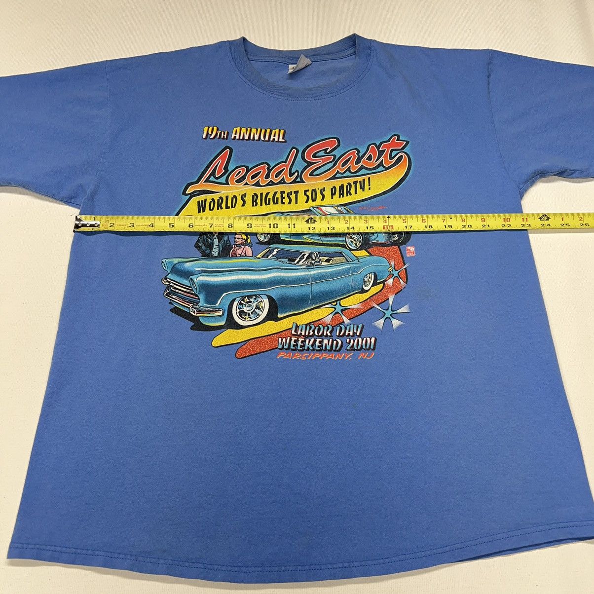 Anvil × Vintage VTG Car Tee Anvil Shirt Blue Hot Rod Classic Custom Graphic Size US XL / EU 56 / 4 - 17 Thumbnail