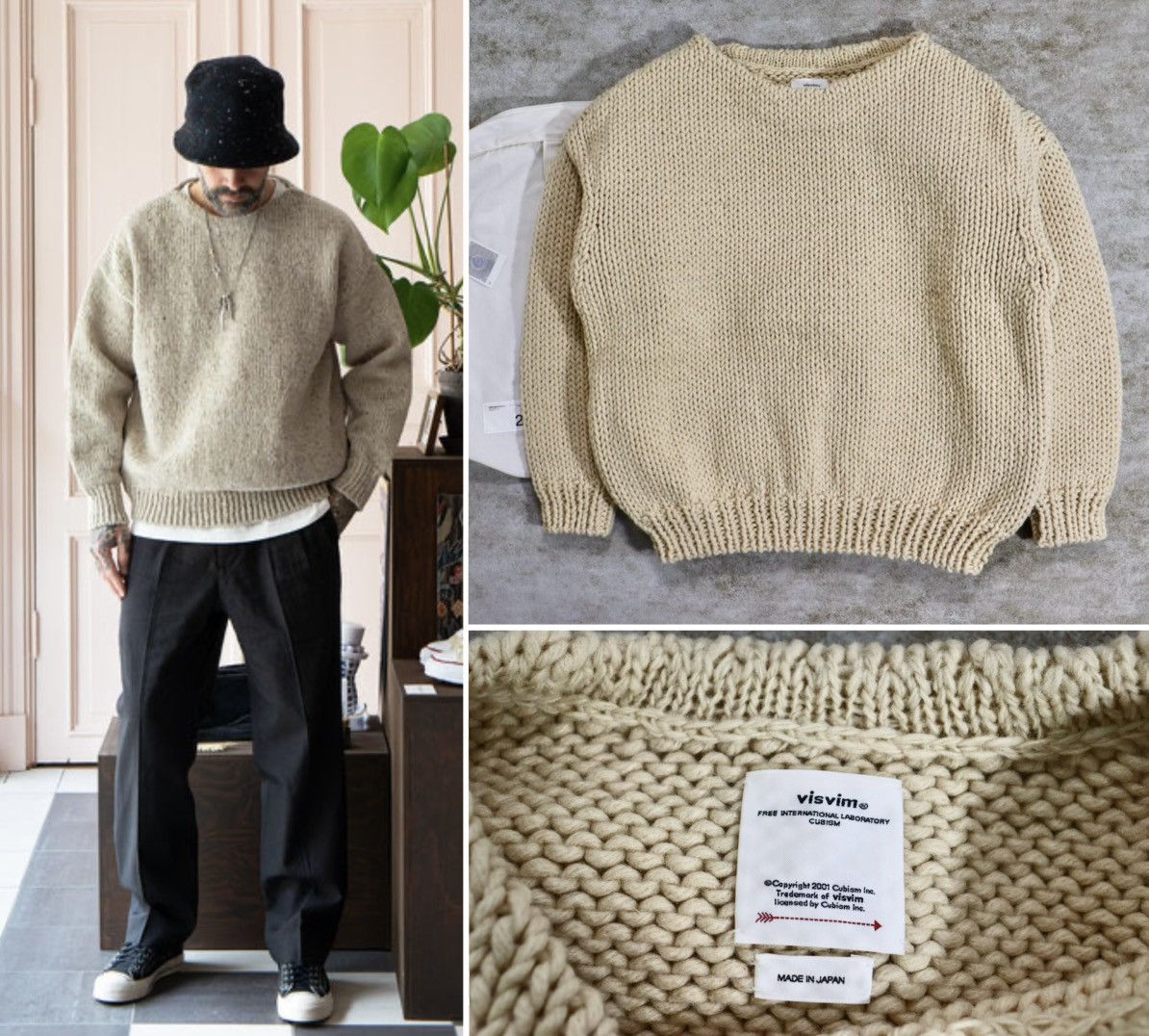 Visvim Visvim amplus boatneck hand-knit sweater | Grailed
