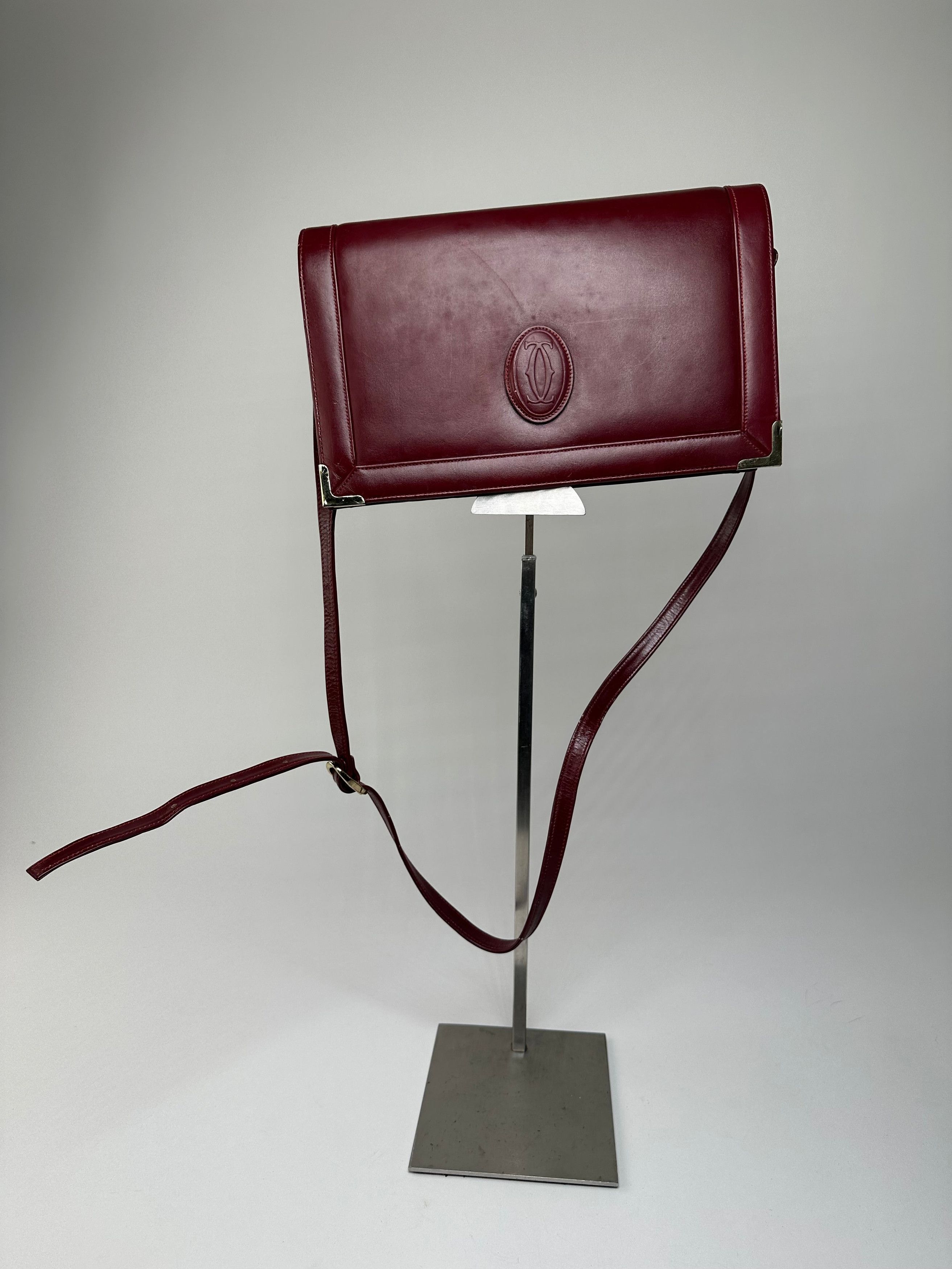 Cartier Vintage Must de Shoulder Bag Leather Bordeaux Size ONE SIZE - 1 Thumbnail