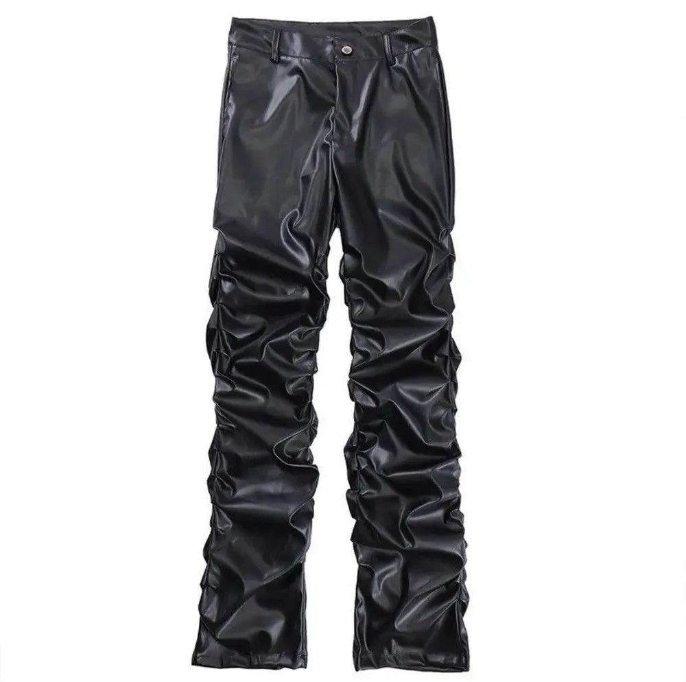 Leather PU Leather Ruched Casual Pant Size US 34 / EU 50 - 9 Thumbnail