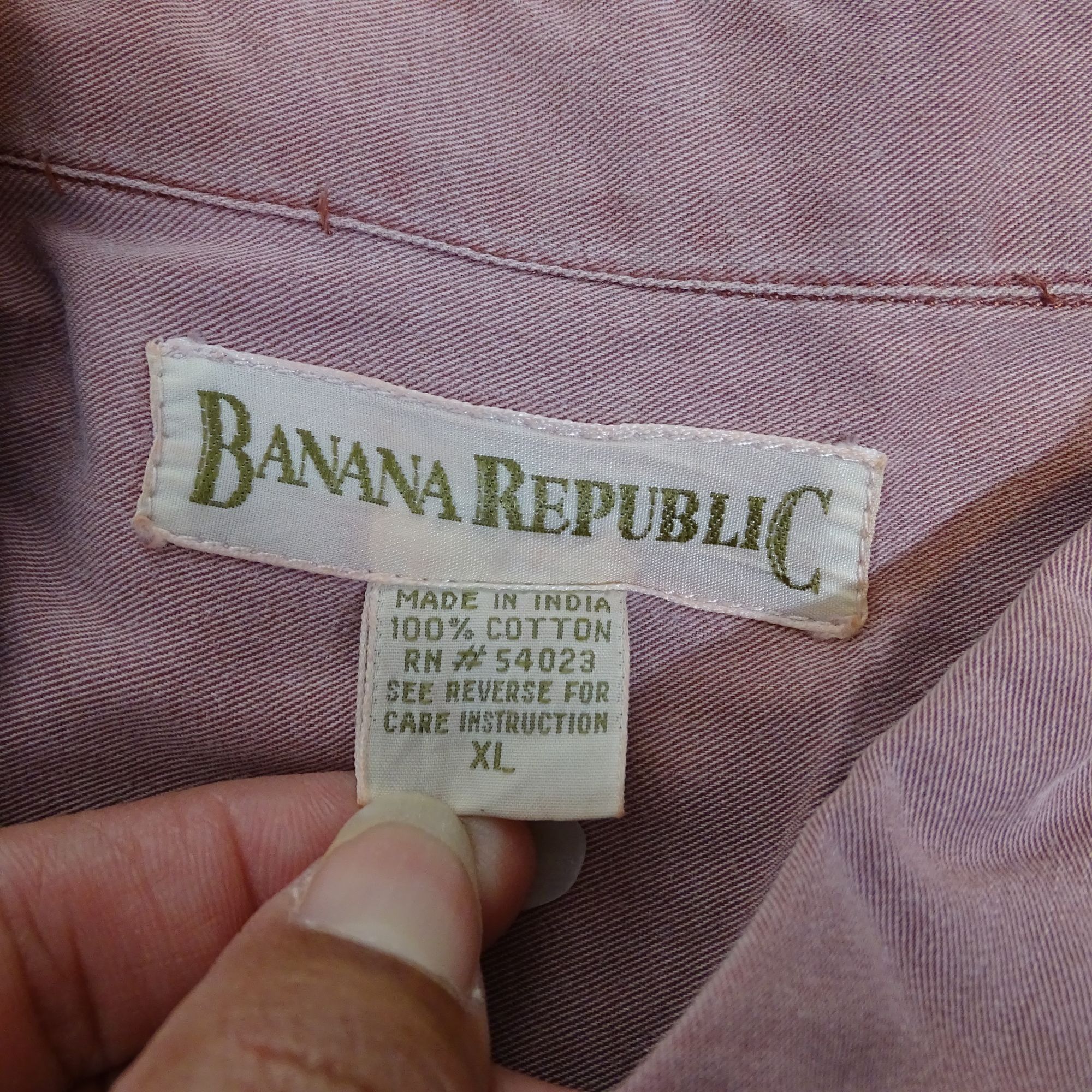 Banana Republic Vintage 90s Banana Republic XL Long Sleeve Pink Button Down Size US XL / EU 56 / 4 - 5 Thumbnail