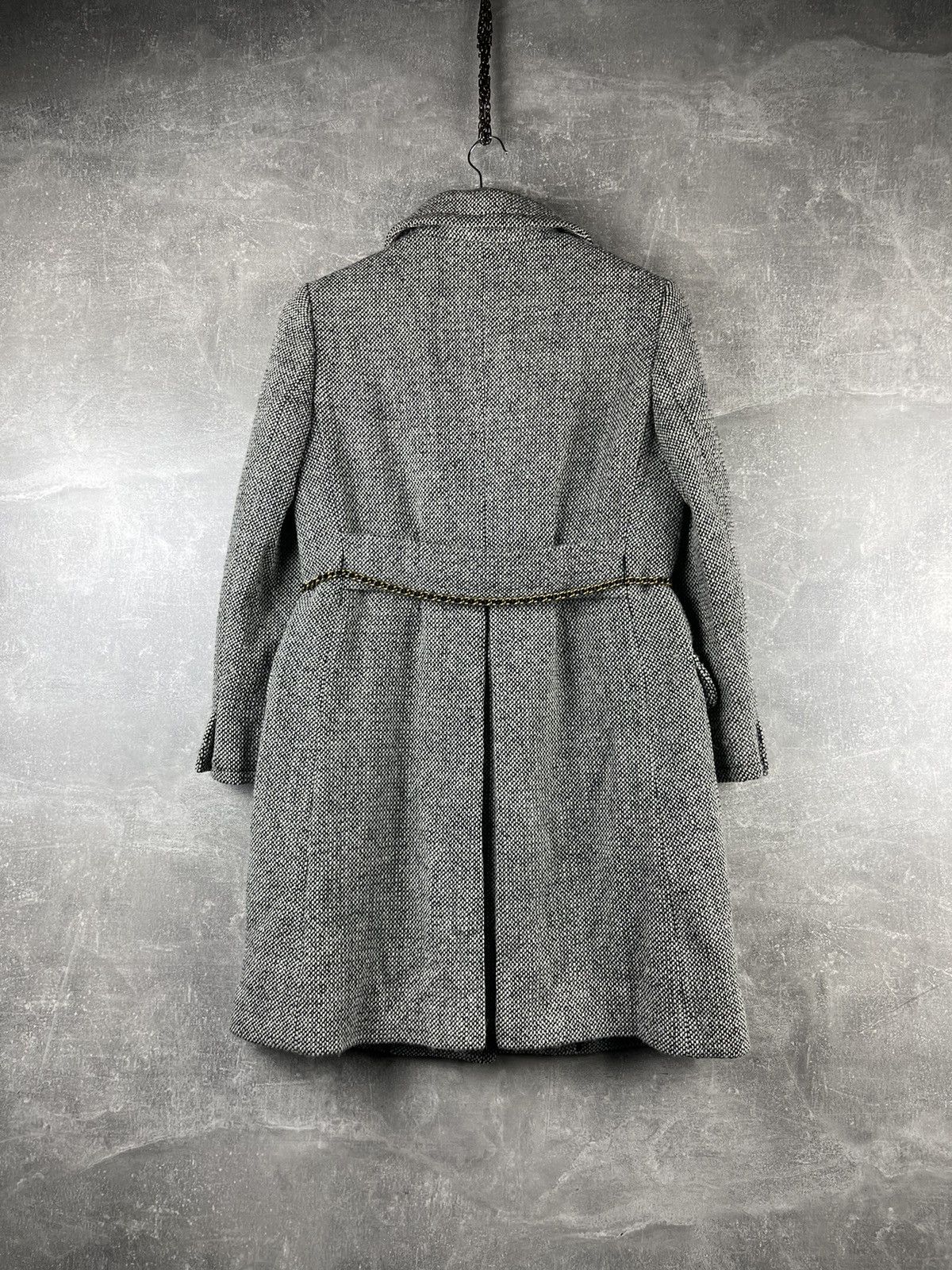 Miu Miu Miu Miu Wool Tailored Coat with Chain Belt Grey Size M / US 6-8 / IT 42-44 - 5 Thumbnail