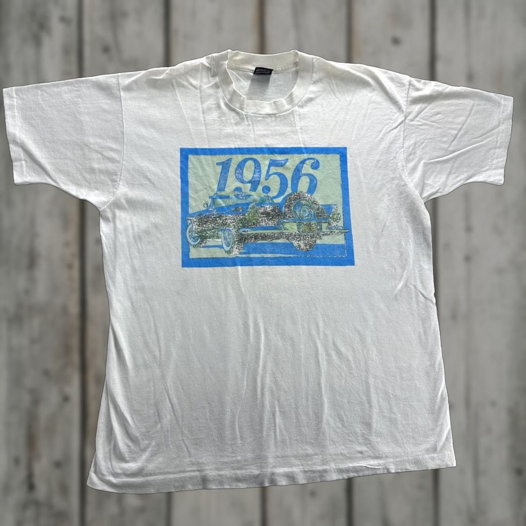 Fruit Of The Loom VINTAGE 1956 Shirt Mens XL White Classic Car Graphic 50/50 Made USA 90s Size US XL / EU 56 / 4 - 1 Thumbnail