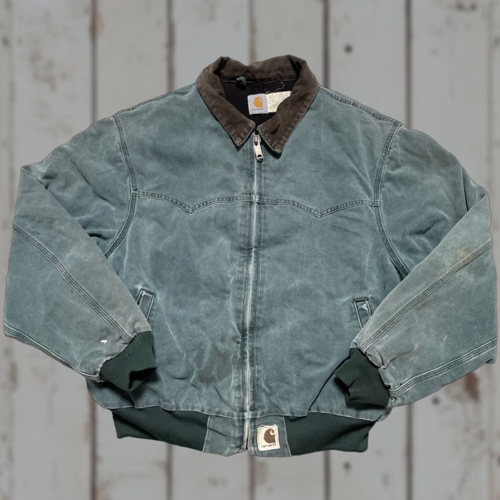 Carhartt VINTAGE Carhartt J14 HTG Santa Fe Bomber Jacket Unisex Adults 2XL Green Canvas Workwear Americana 80s 90s Ranch Size US XXL / EU 58 / 5 - 1 Thumbnail
