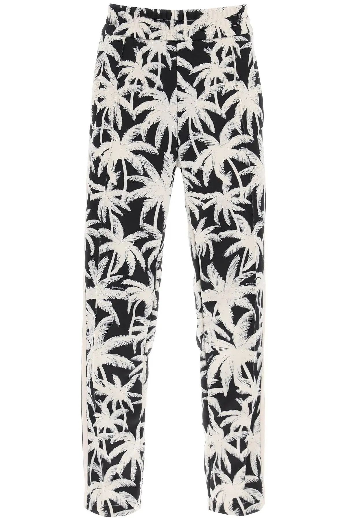 image of Palm Angels O1S22I1N0124 Palms Print Jogger In White Black, Men's (Size 30)