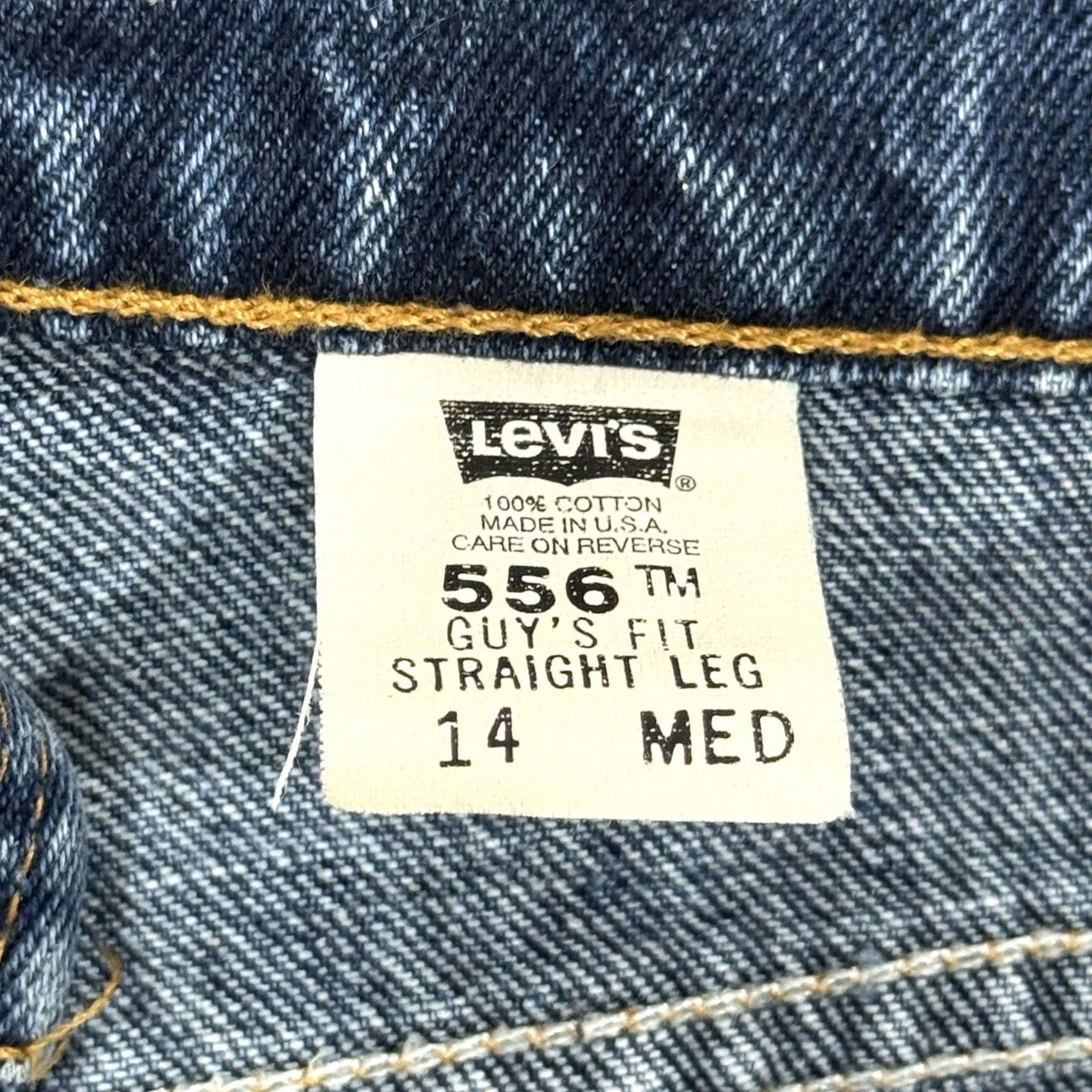 Levi's VINTAGE Levi’s 556 Jeans 14 Med Guys Fit Straight Leg 90s Blue Denim USA Women’s Regular Size 34x31 Girls/Mens? Size 36" / US 14 / IT 50 - 4 Thumbnail