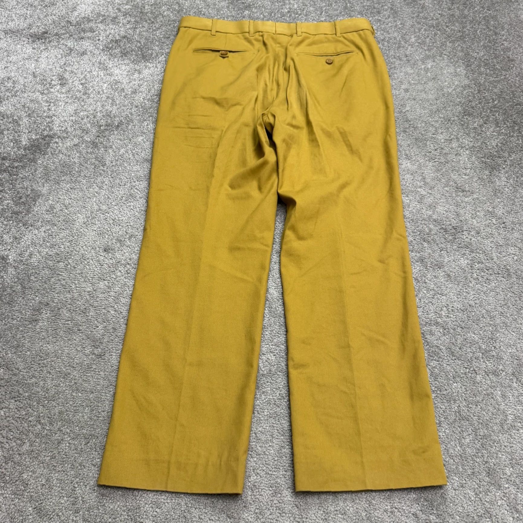 Vintage Peter Christian Cotton Chino Pants 36x28 Mustard Yellow Straight Leg Slacks Mens Size US 36 / EU 52 - 2 Thumbnail