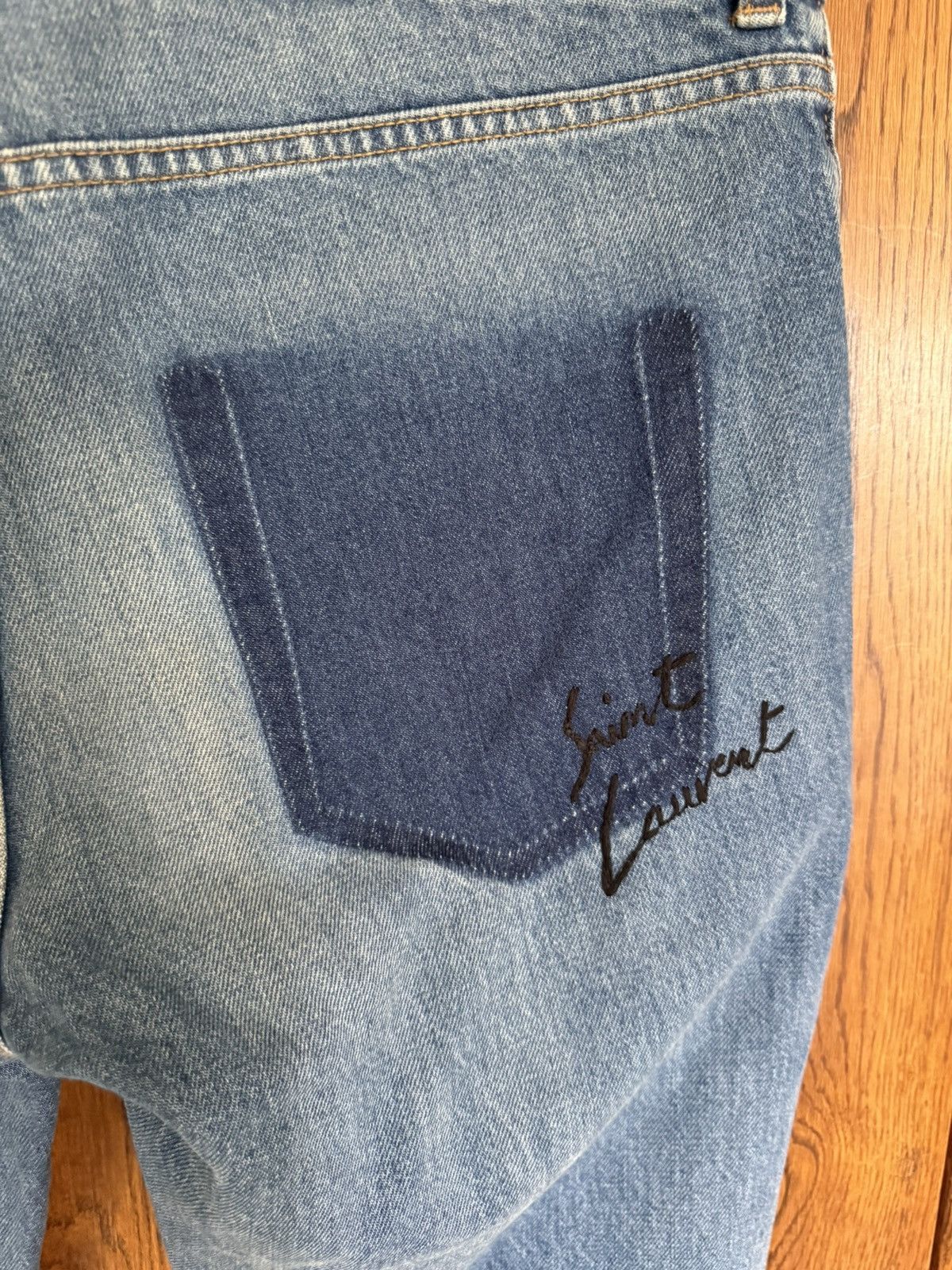 Saint Laurent Paris SS18 Saint Laurent logo script denim jeans 31 grail D02 Size US 31 - 3 Thumbnail