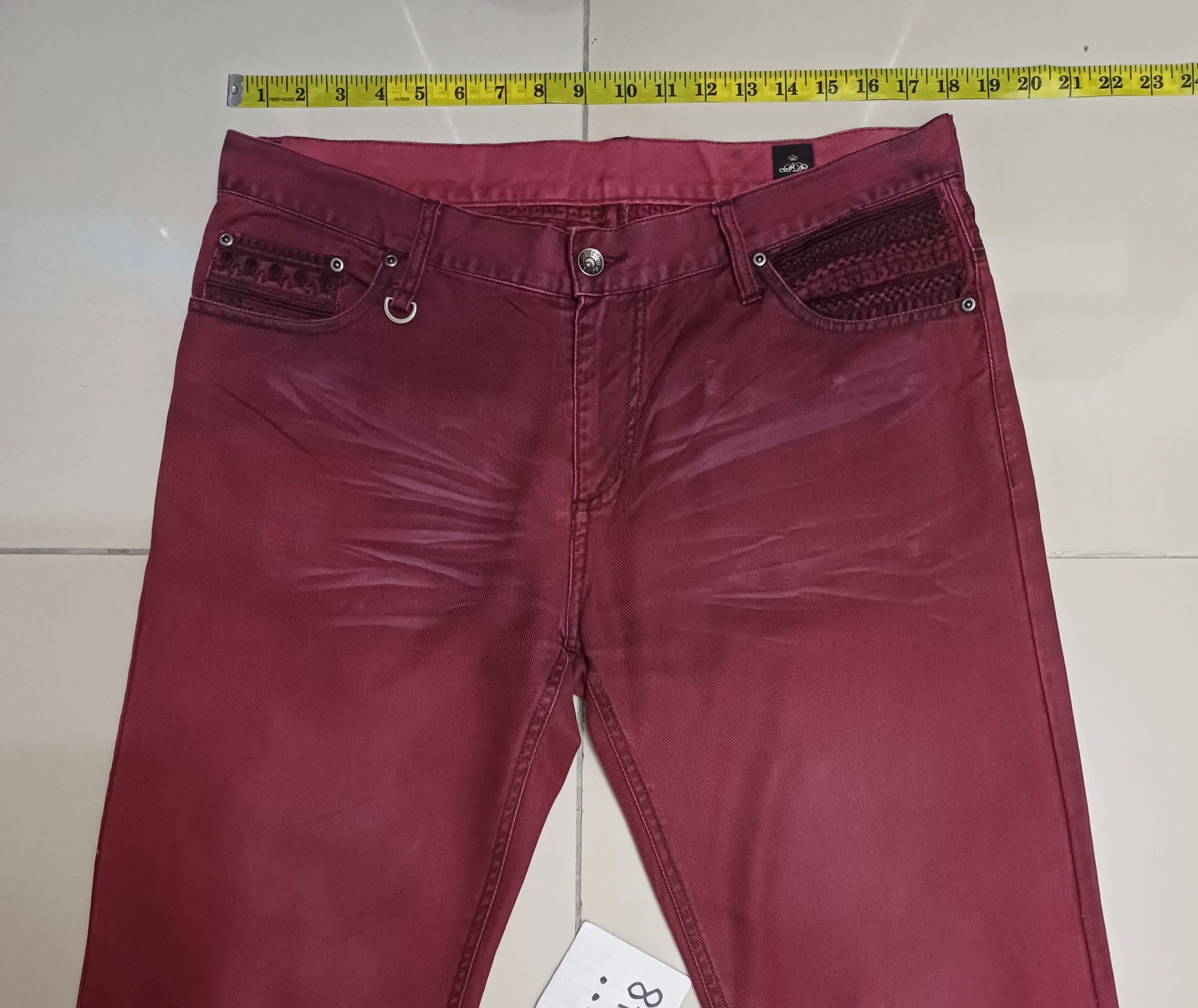 semanticdesign Superb red colour & skull embroidery design jeans 🔥🔥🔥 Size US 36 / EU 52 - 2 Thumbnail