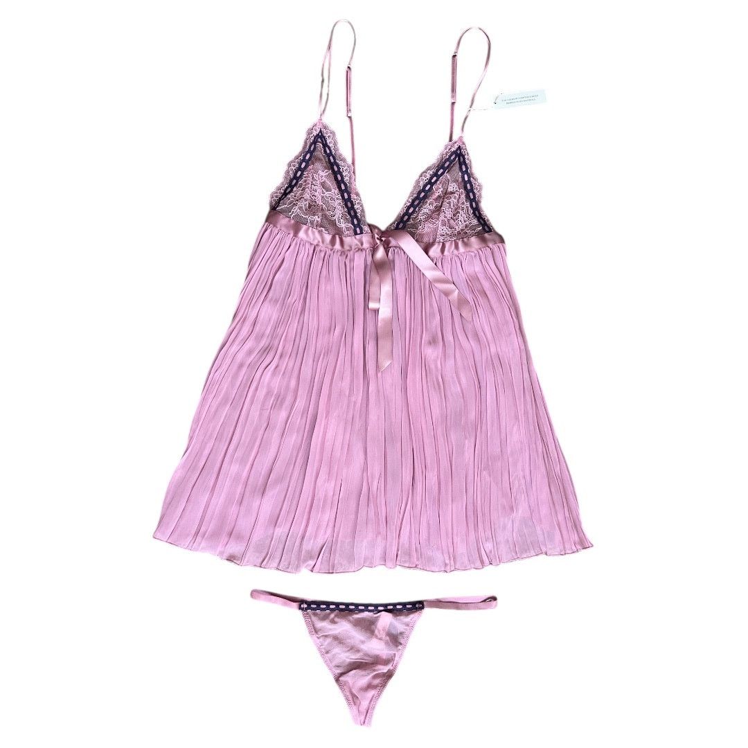Victoria's Secret Victoria's Secret Very Sexy Muave Pleated Babydoll Set, M Size ONE SIZE - 1 Thumbnail