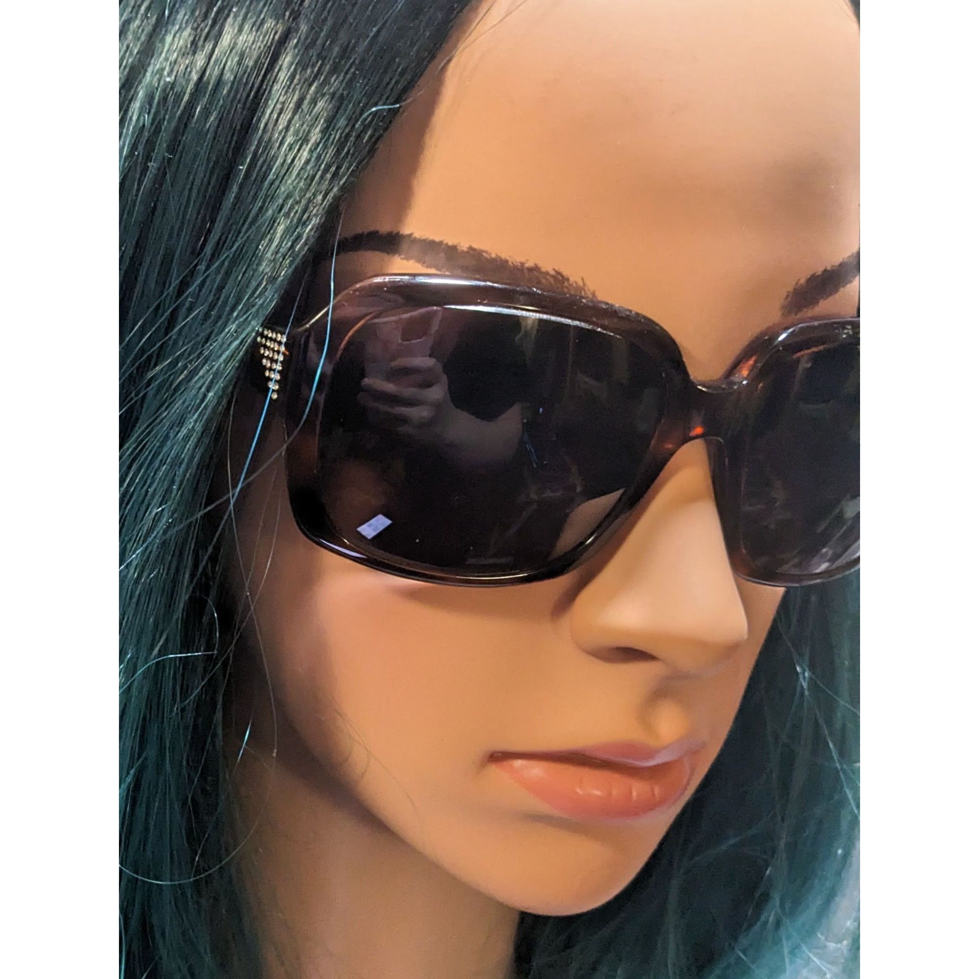Vogue Vogue Rhinestone Glam Tortoise Sunglasses Size ONE SIZE - 10 Thumbnail