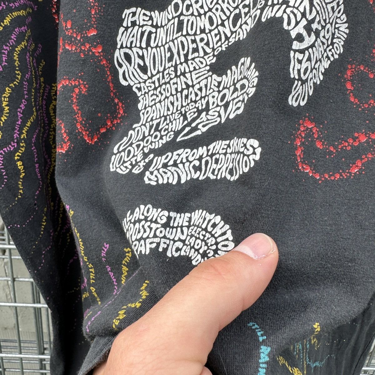 Band Tees Mosquito Head Jimi Hendrix XL Rock AOP T-Shirt Overprint 90s Size US XL / EU 56 / 4 - 8 Thumbnail
