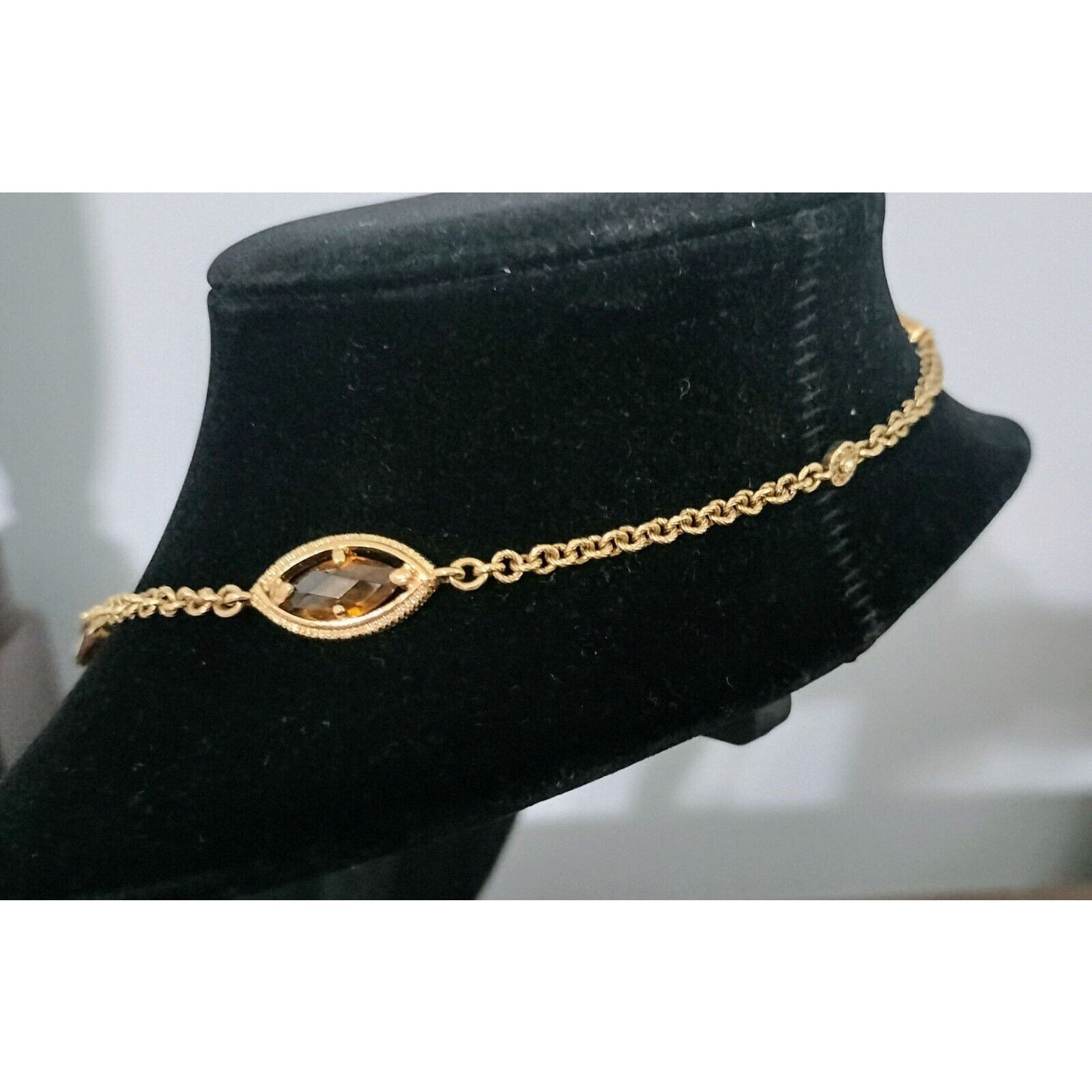 Monet Monet Necklace Vintage Gold Tone Brown Station Y Drop Size ONE SIZE - 15 Thumbnail