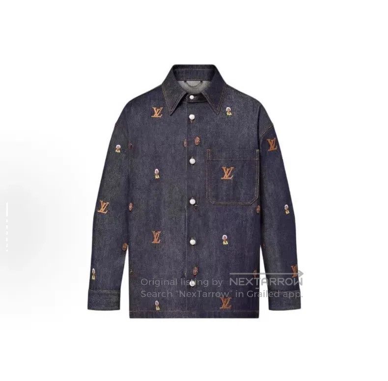 Louis Vuitton Louis Vuitton SS24 monogram logo embroidered denim shirt j Size US S / EU 44-46 / 1 - 1 Thumbnail