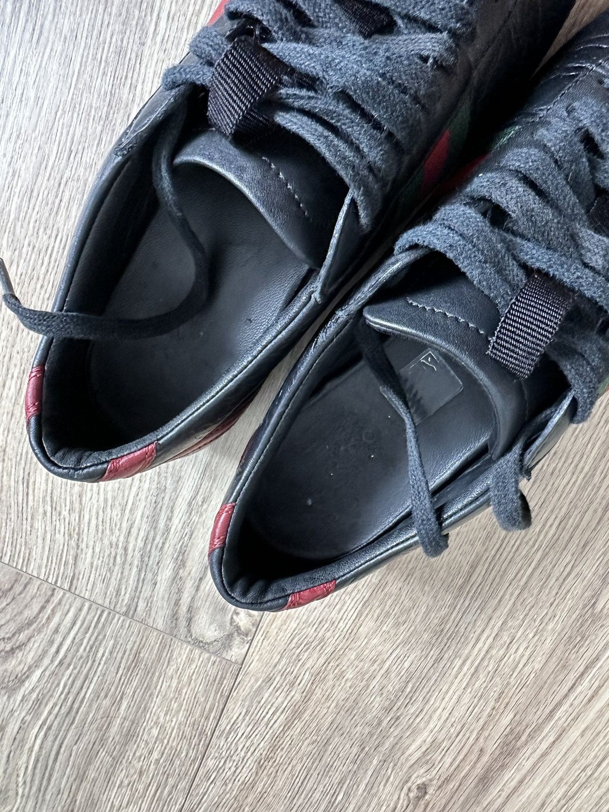 Gucci GUCCI Guccissima Leather black Web Sneakers Size US 7 / IT 37 - 8 Thumbnail