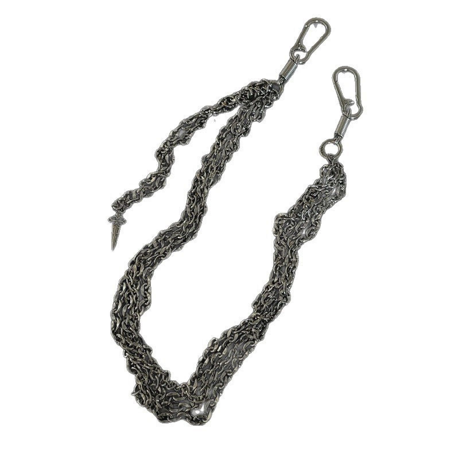 Jewelry Silver Multi-Strand Chain Wallet Chain with Clips Size ONE SIZE - 6 Thumbnail