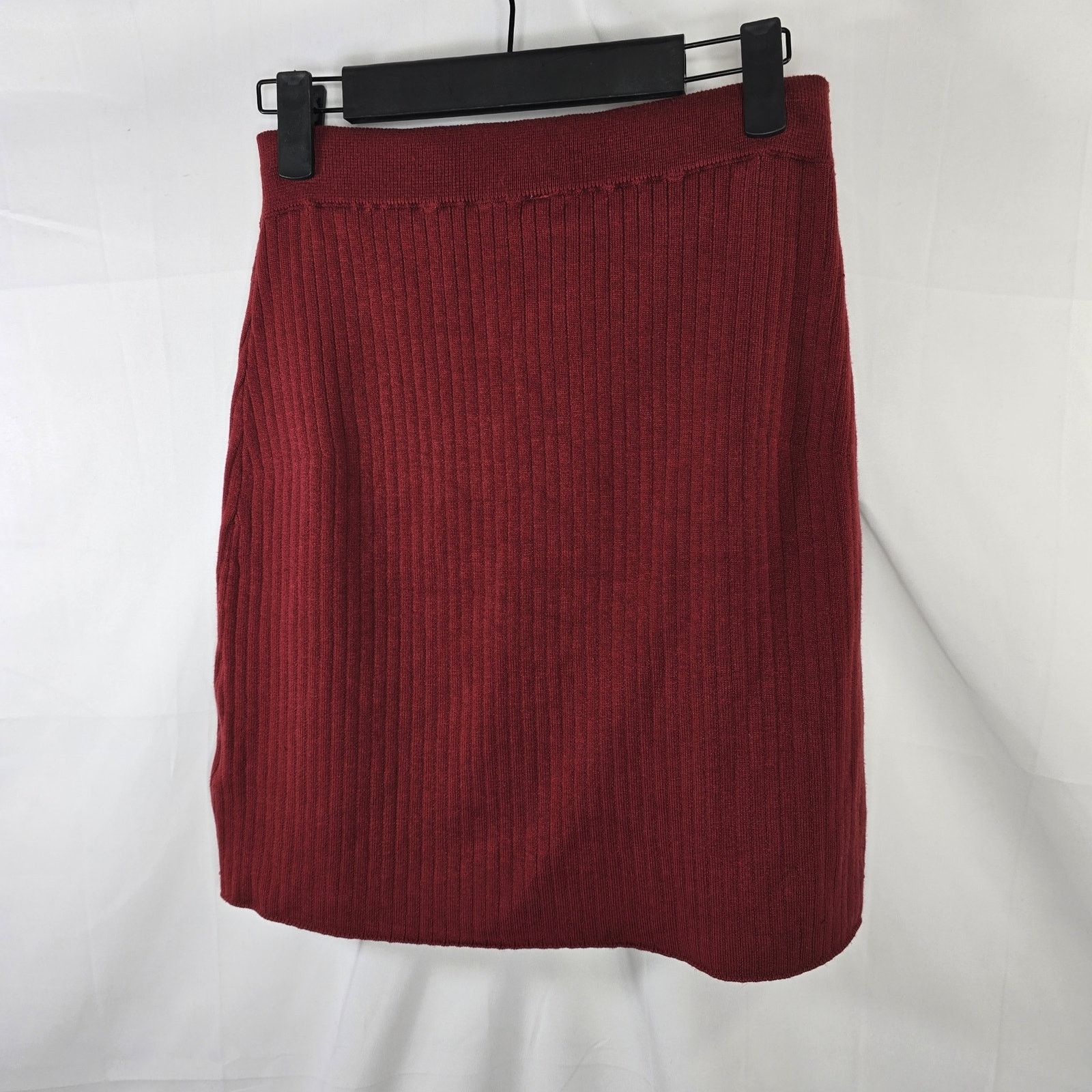 Free People Free People Wine Faux Wrap Ribbed Knit Skirt Size Medium NWT Size 24" / US 00 / IT 34 - 8 Thumbnail