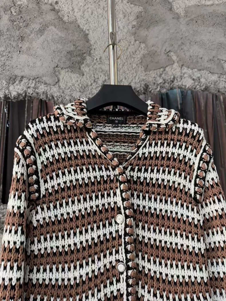 Chanel Chanel White Zongzi Color Block Vertical Pattern Woven Coa Size XS / US 0-2 / IT 36-38 - 3 Thumbnail
