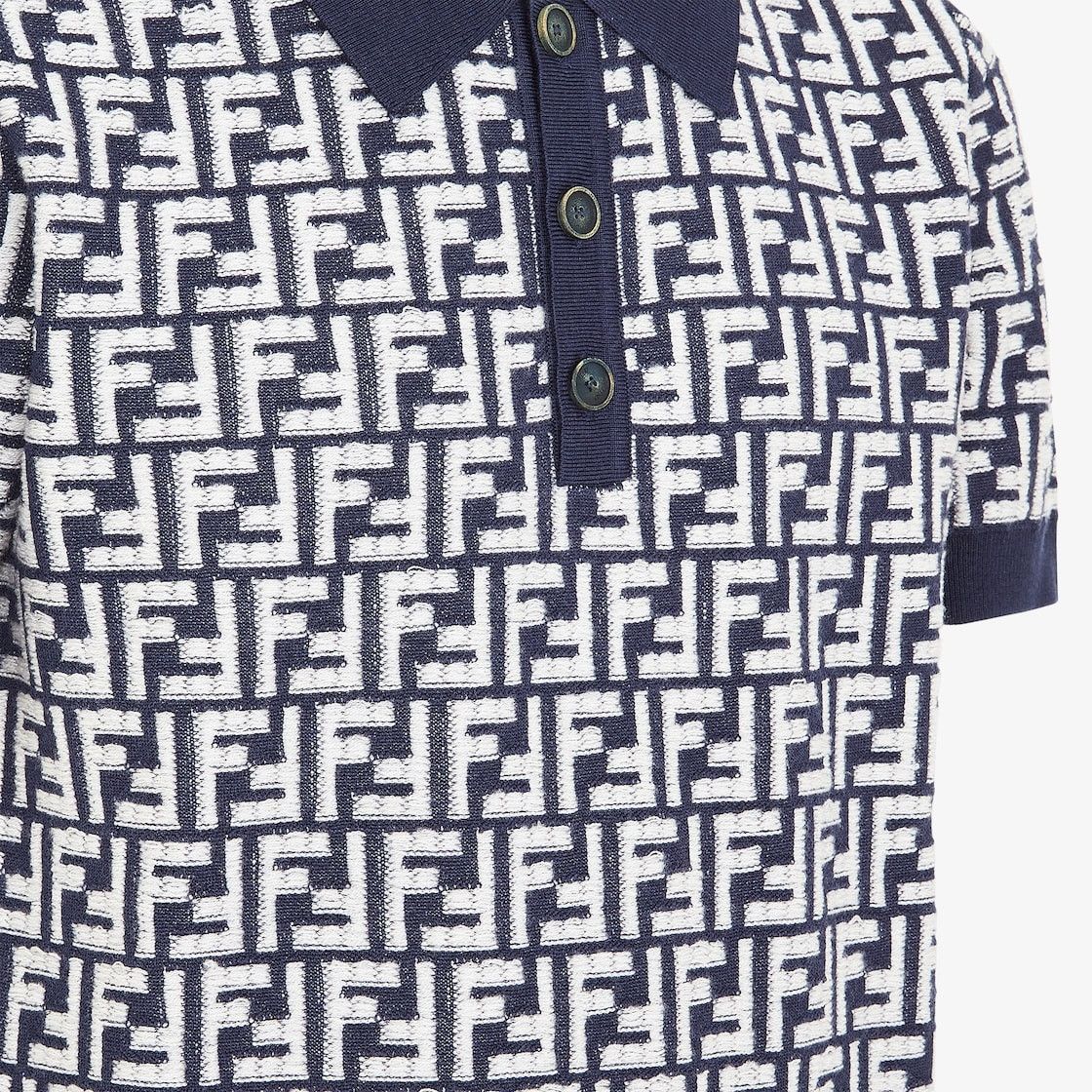 Fendi o1w1db10225 Polo Shirt in Blue/White Size US L / EU 52-54 / 3 - 3 Thumbnail