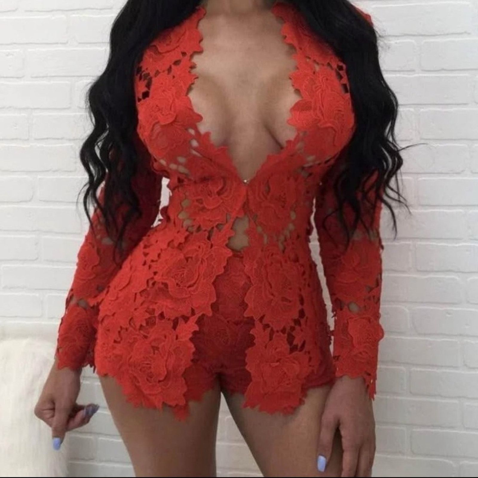 Other Vibrant Red Lace 2 piece Set size XS Size XS / US 0-2 / IT 36-38 - 4 Thumbnail