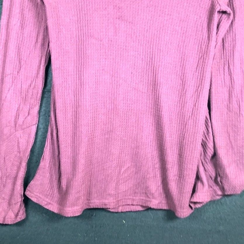 Lucky Brand Lucky Brand Blouse Burgundy Crew Neck Long Sleeve Small Women’s Shirt"} Size S / US 4 / IT 40 - 3 Thumbnail