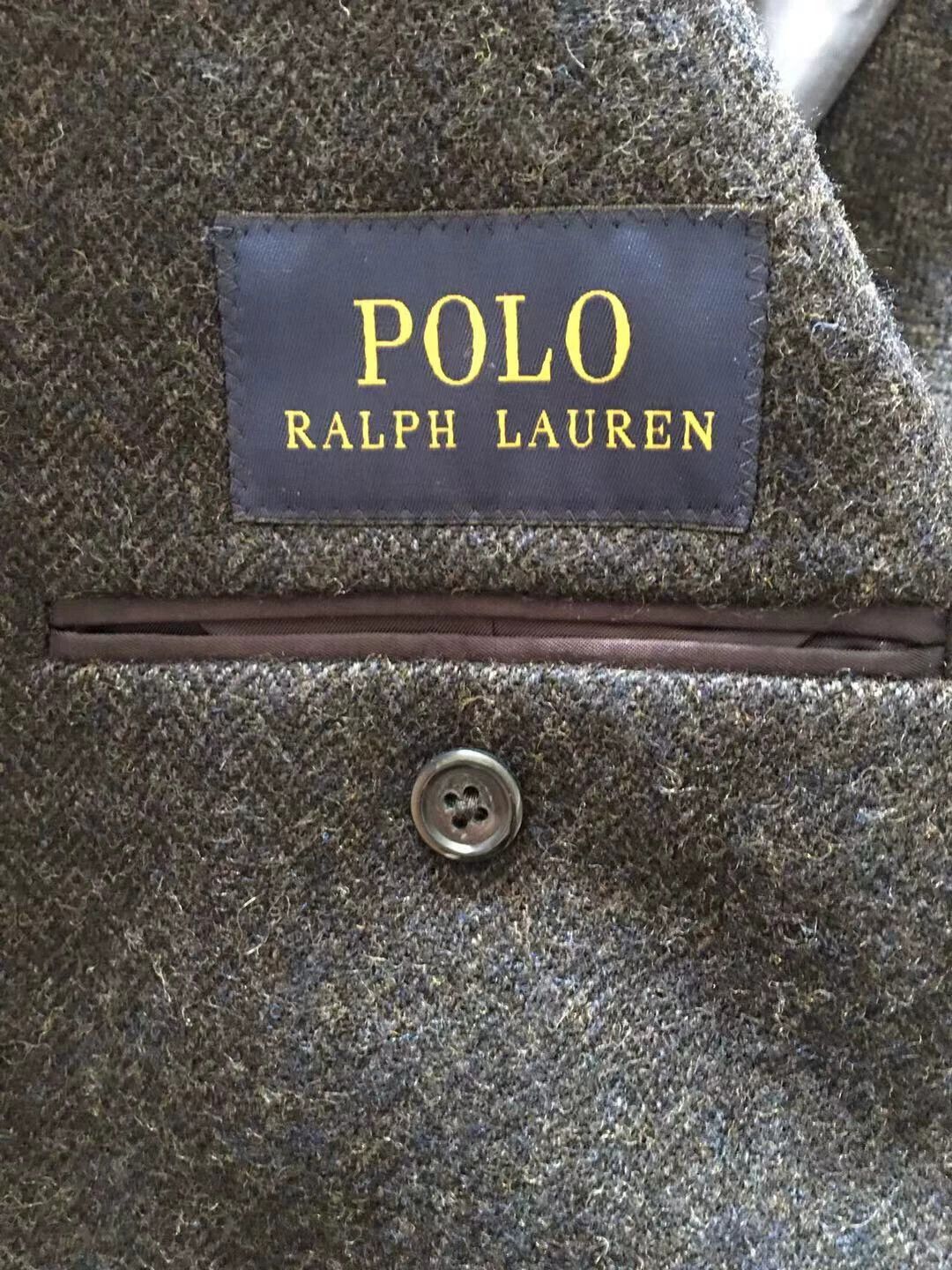 RRL Ralph Lauren RRL 100% Wool Herringbone Slim 42 Suit Jacket IT Size 42R - 6 Thumbnail