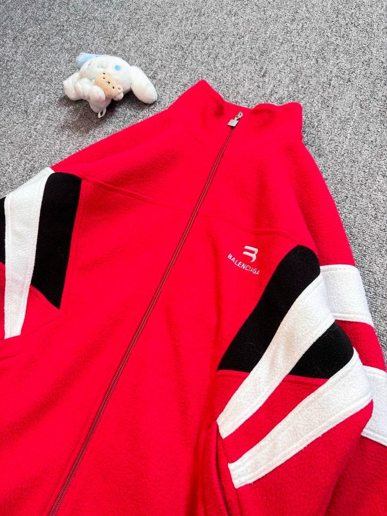 Balenciaga Balenciaga Sporty B Collection Polar Fleece Jacket with Red Size US XXS / EU 40 - 3 Thumbnail