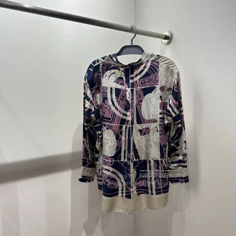 Hermes Hermes Printed Pattern Silk Long Sleeve Size XS / US 0-2 / IT 36-38 - 2 Thumbnail