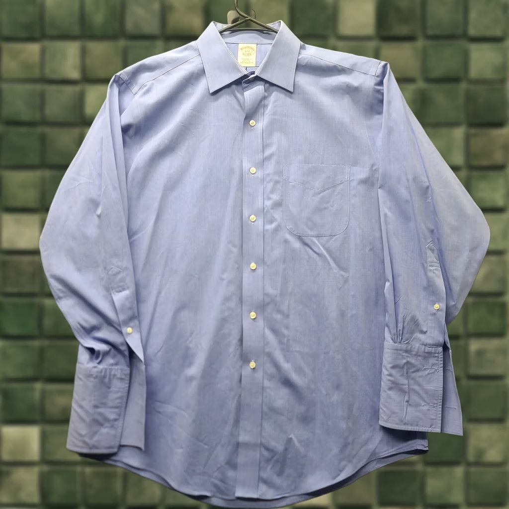 Brooks Brothers Brooks Brothers Shirt Mens 16 Regular Long Sleeve Button-Up Non-Iron Blue Cotton Size US L / EU 52-54 / 3 - 1 Thumbnail