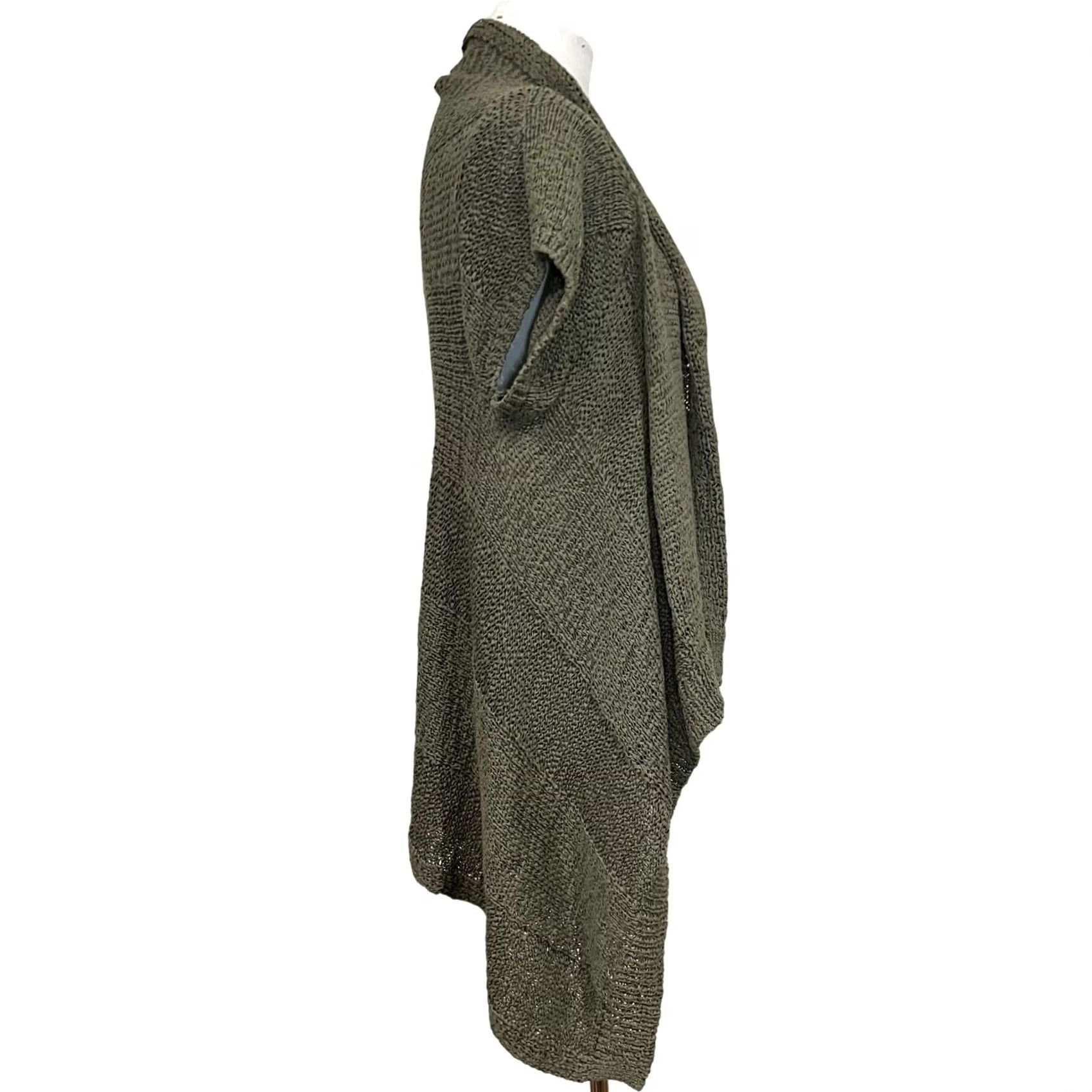 Vintage Elena Solano Cardigan Sweater Green Short Sleeve Open Front Loose Knit Womens 1X Size XL / US 12-14 / IT 48-50 - 5 Thumbnail