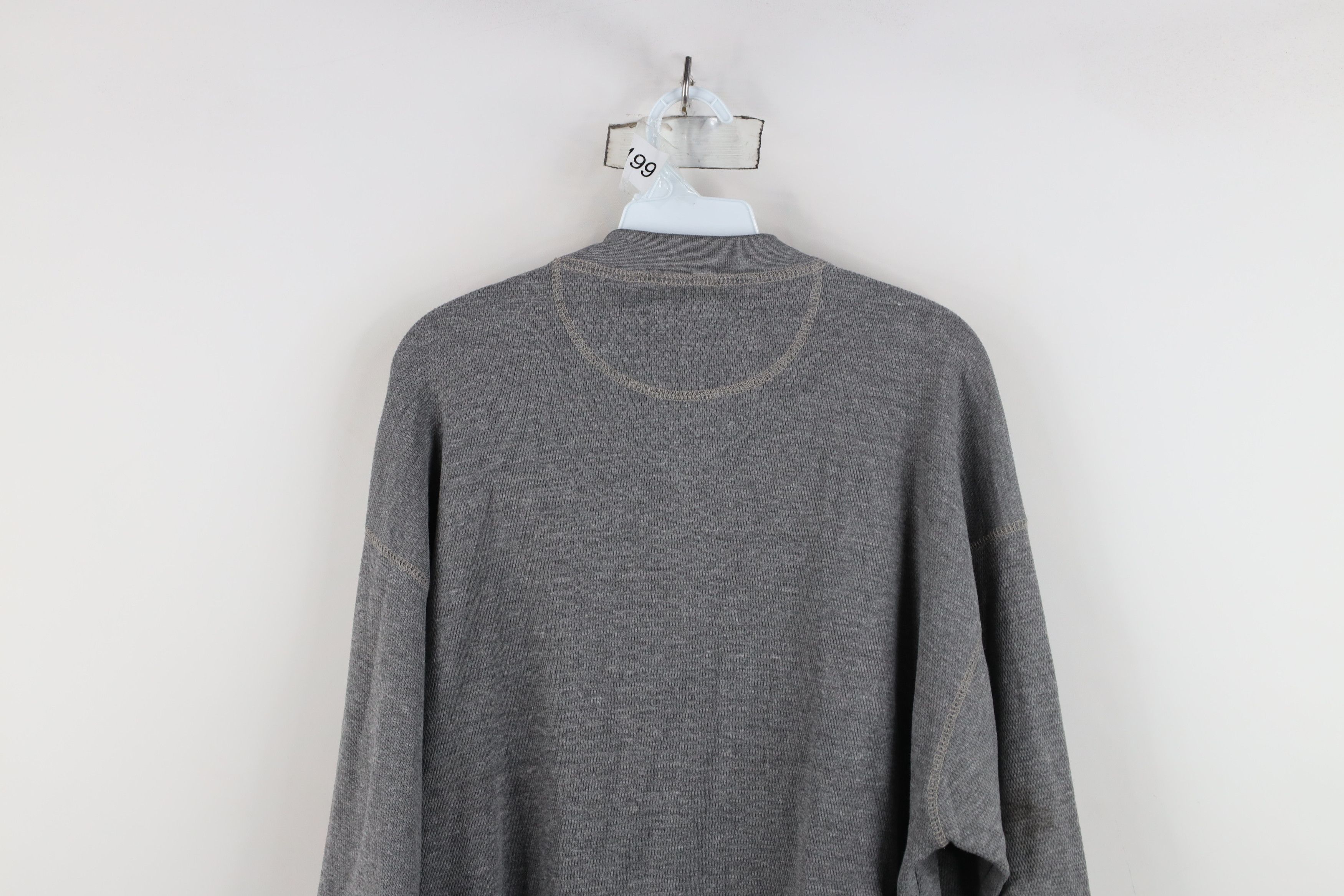 Vintage Vintage 90s Streetwear Thermal Waffle Knit Henley T-Shirt Size US XL / EU 56 / 4 - 14 Thumbnail