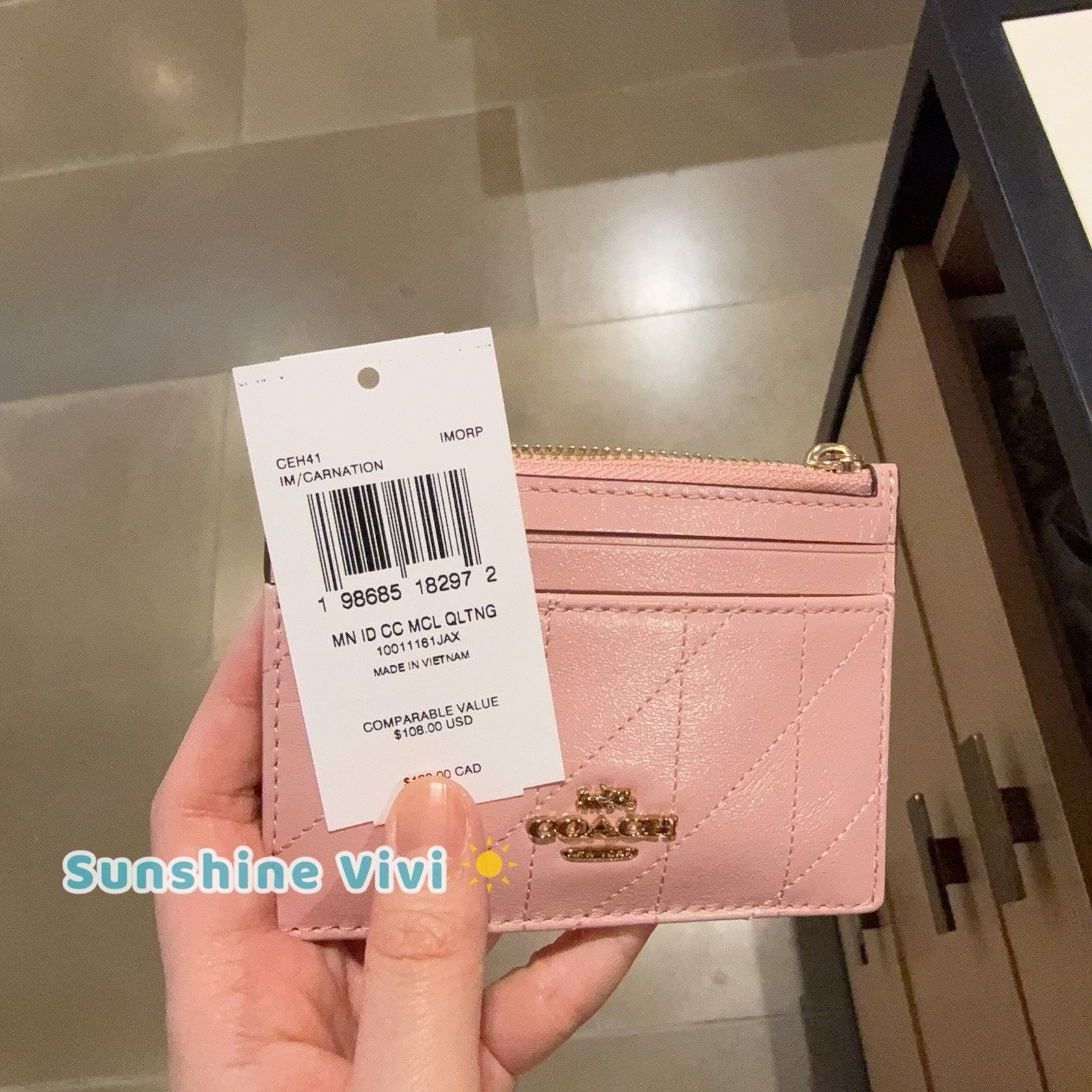 Coach NWT Coach Mini Skinny Id Case Carnation leather CEH41 Size ONE SIZE - 3 Thumbnail